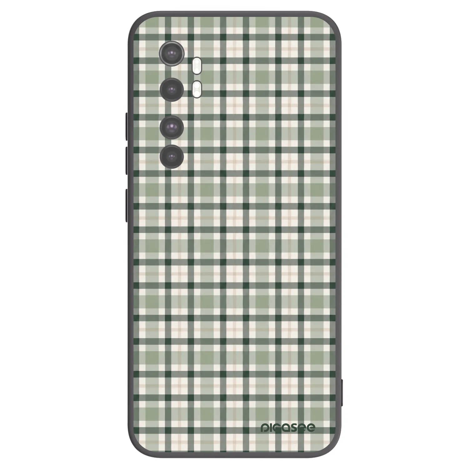 Picasee Μαύρη θήκη σιλικόνης για Xiaomi Mi Note 10 Lite - Sage Tartan