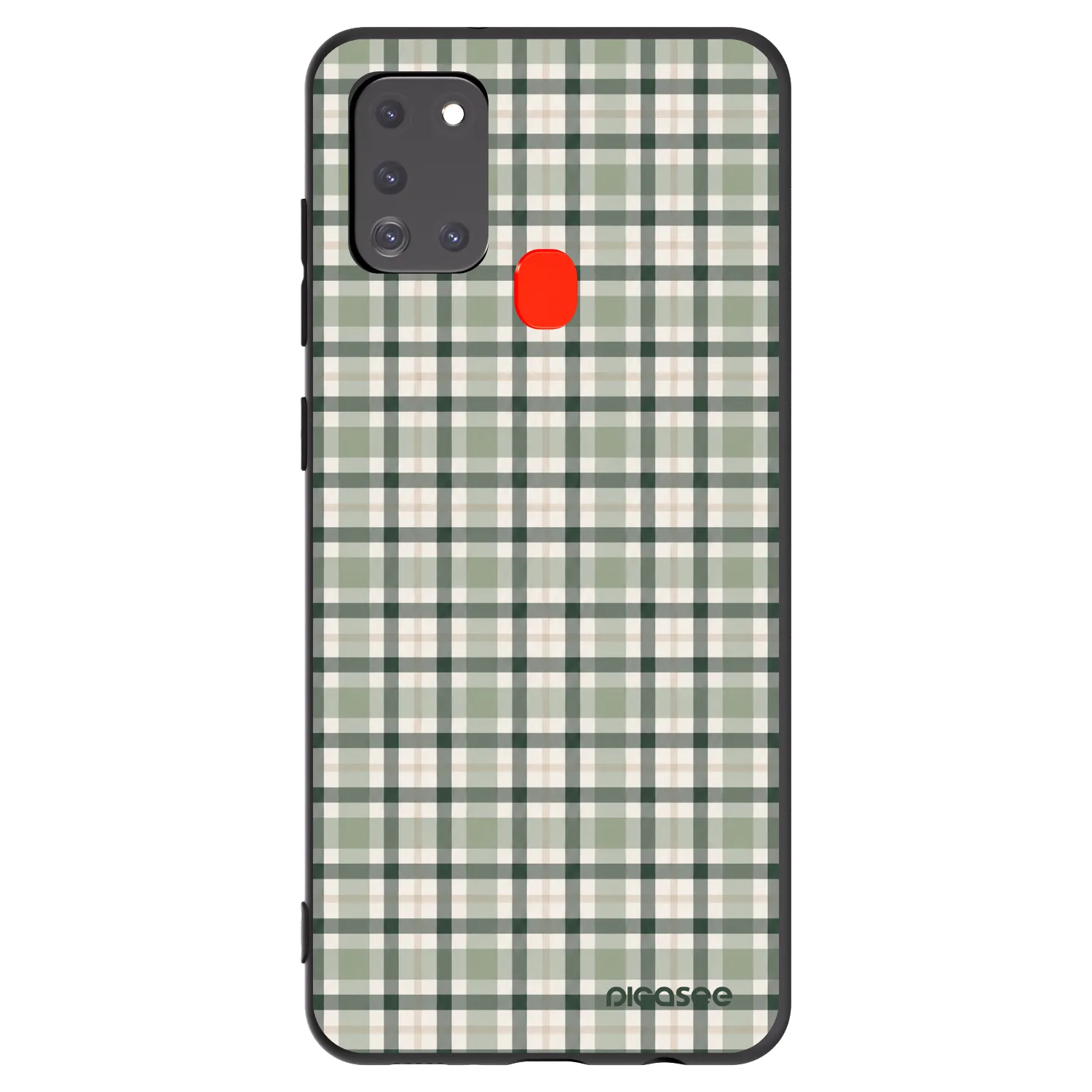 Picasee Μαύρη θήκη σιλικόνης για Samsung Galaxy A21s - Sage Tartan