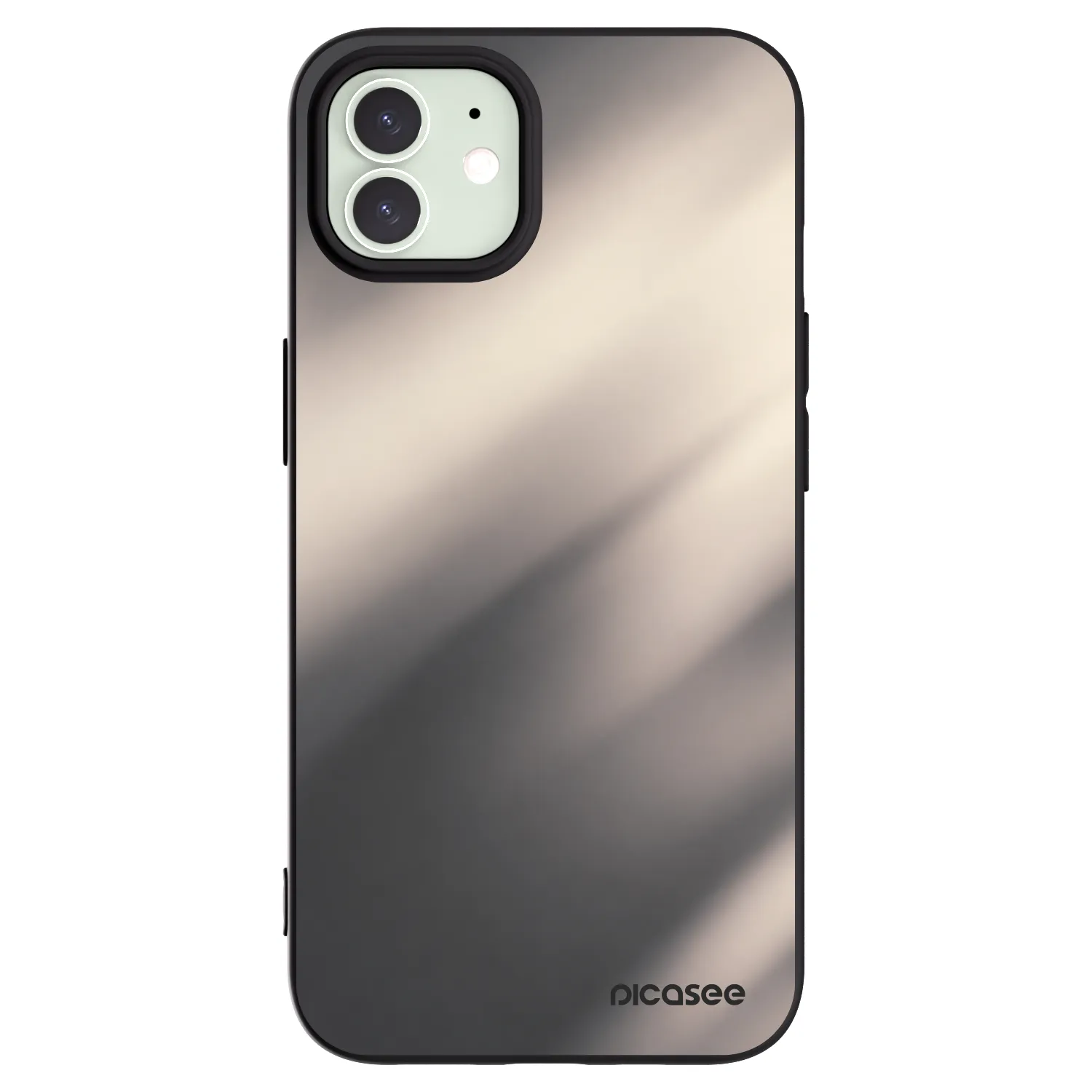 Picasee Μαύρη θήκη σιλικόνης για Apple iPhone 12 - Smoky Beige