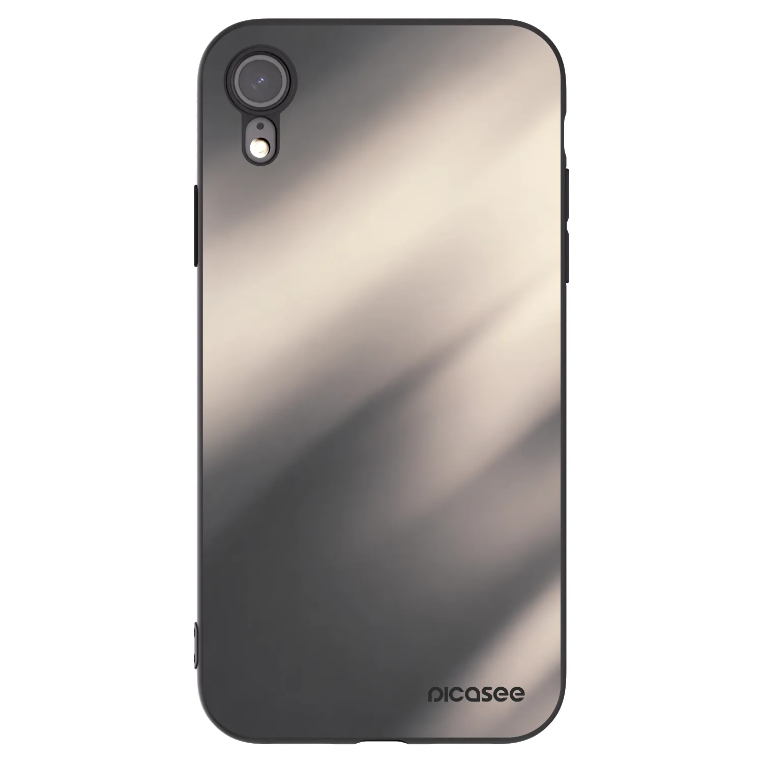 Picasee Μαύρη θήκη σιλικόνης για Apple iPhone XR - Smoky Beige