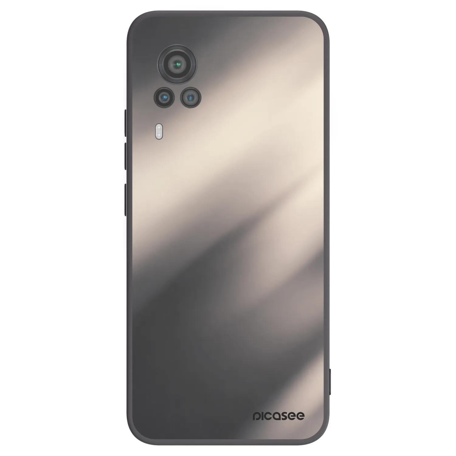 Picasee Μαύρη θήκη σιλικόνης για Vivo X60 Pro 5G - Smoky Beige