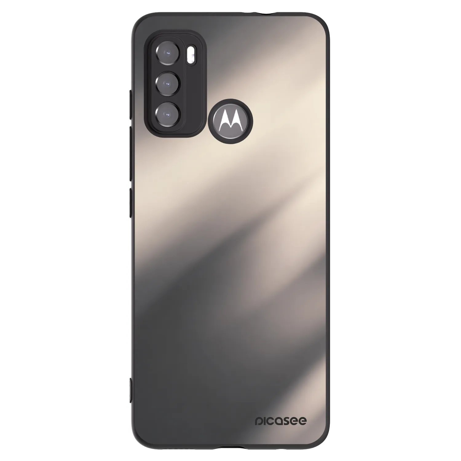 Picasee Μαύρη θήκη σιλικόνης για Motorola Moto G60 - Smoky Beige