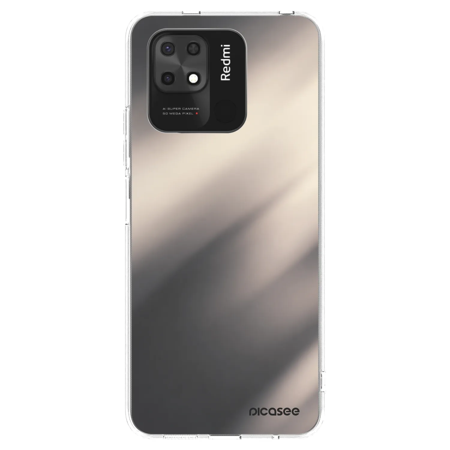 Picasee διαφανής θήκη σιλικόνης Xiaomi Redmi 10C - Smoky Beige