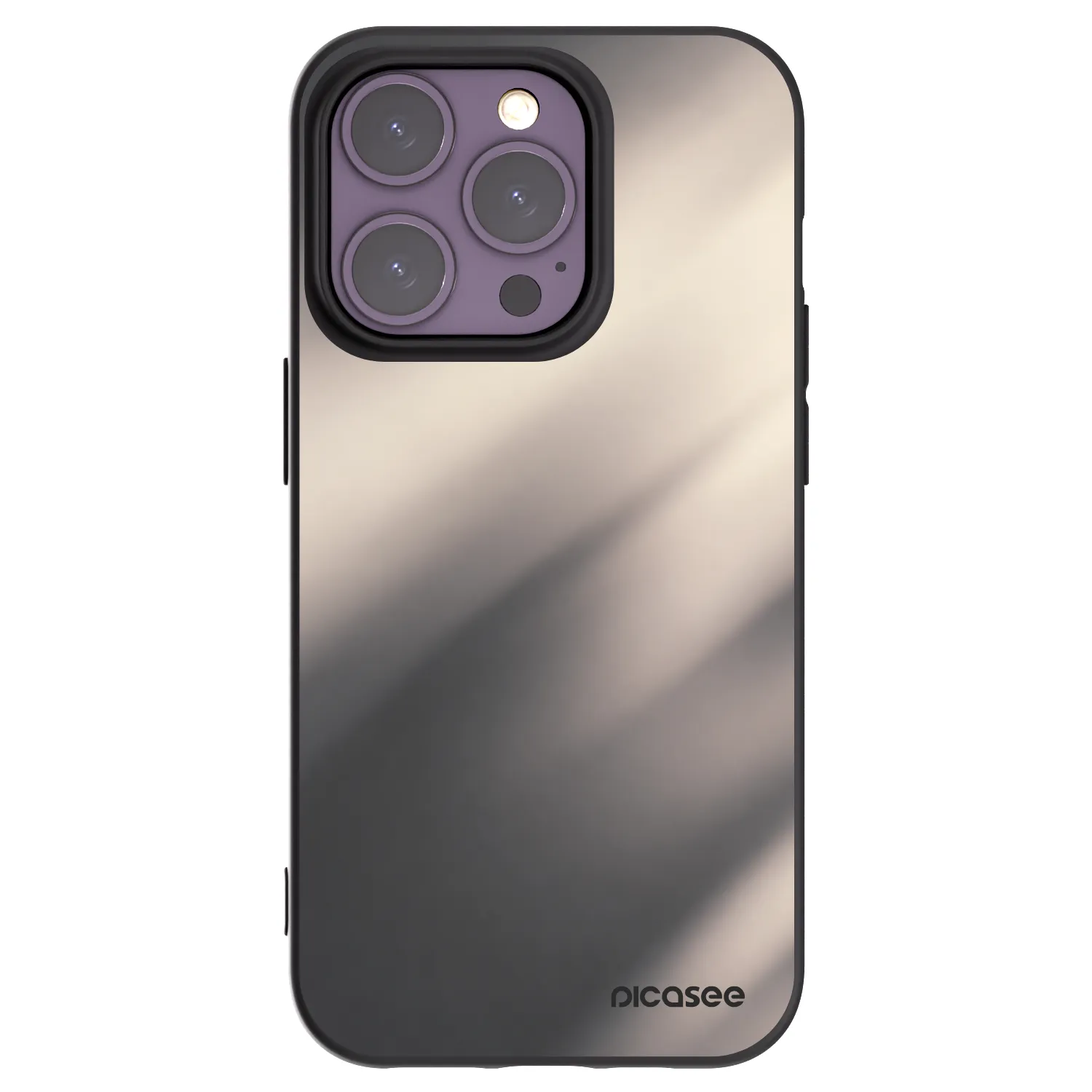 Picasee Μαύρη θήκη σιλικόνης για Apple iPhone 14 Pro - Smoky Beige