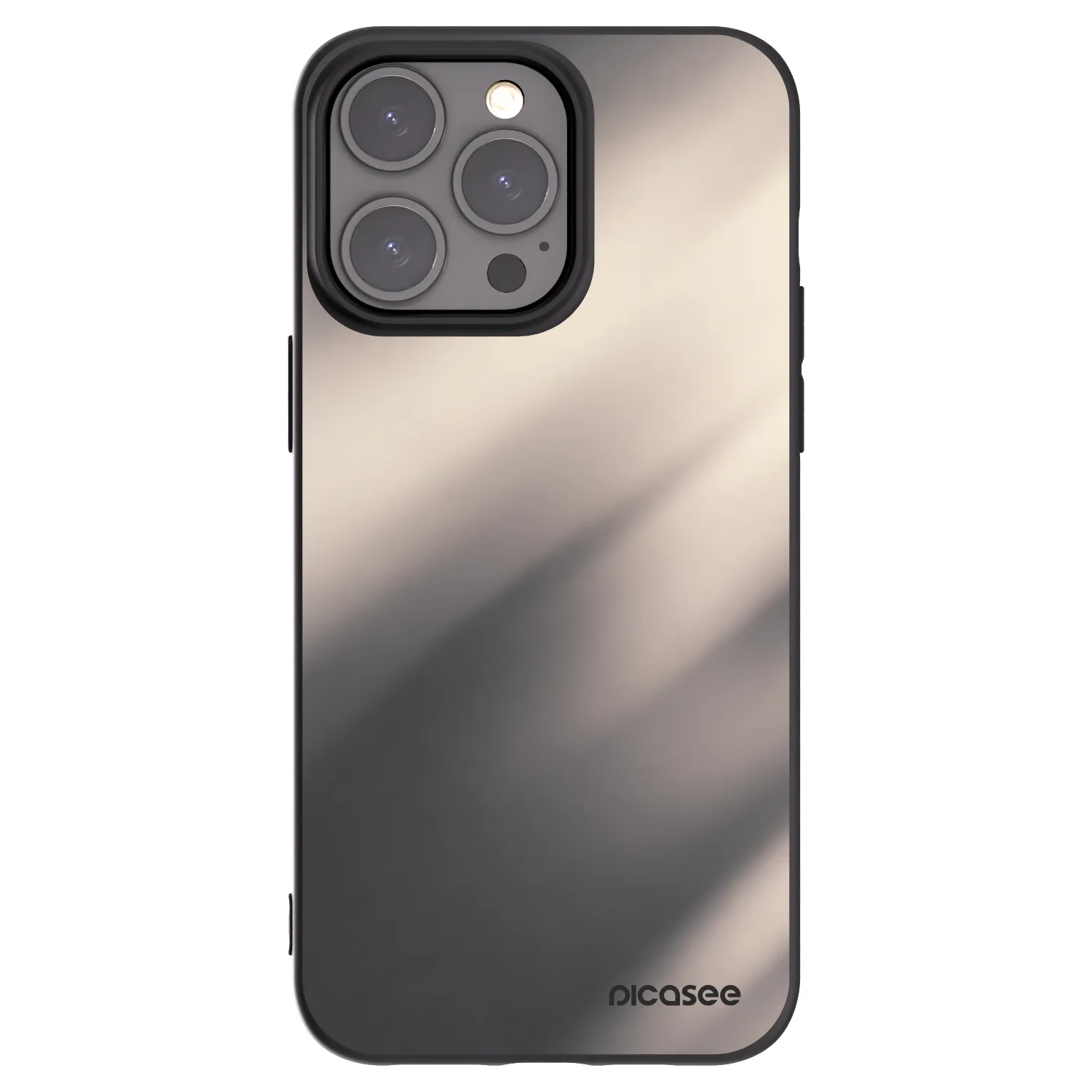 Picasee Μαύρη θήκη σιλικόνης για Apple iPhone 15 Pro Max - Smoky Beige
