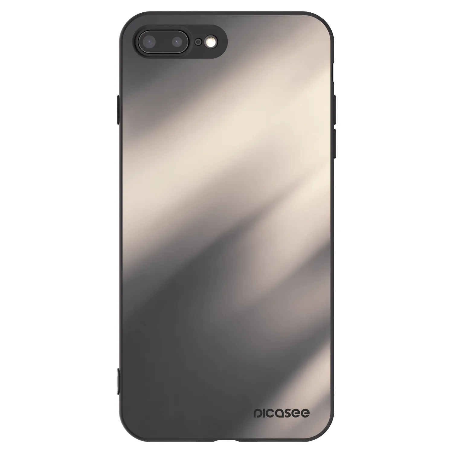 Picasee Μαύρη θήκη σιλικόνης για Apple iPhone 8 Plus - Smoky Beige