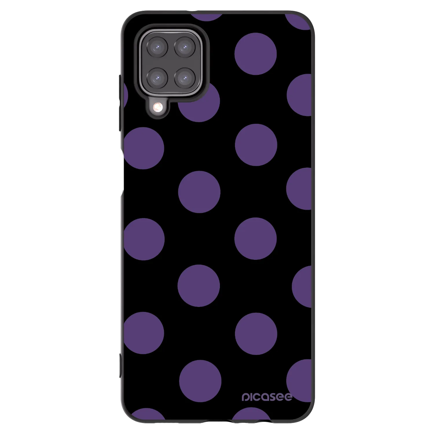 Picasee Μαύρη θήκη σιλικόνης για Samsung Galaxy A12 A125F - Big flickers
