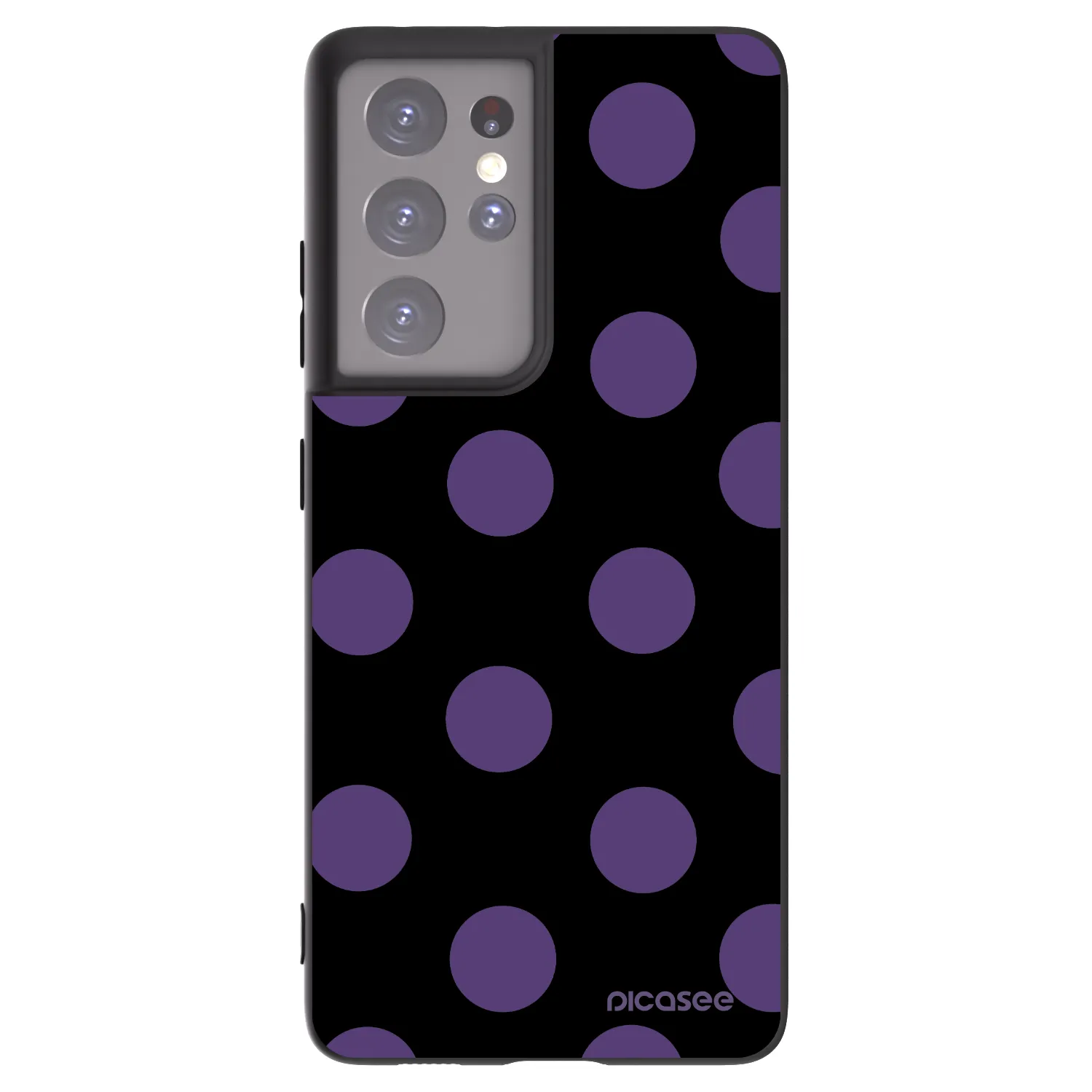 Picasee Μαύρη θήκη σιλικόνης για Samsung Galaxy S21 Ultra 5G G998B - Big flickers