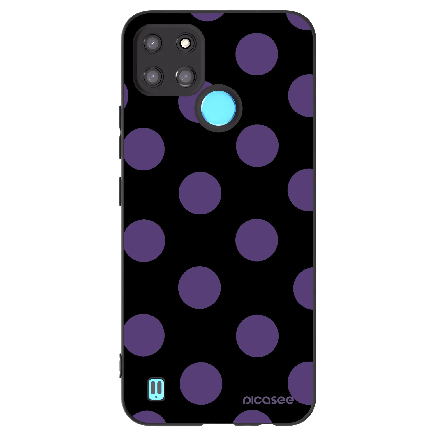 Picasee Μαύρη θήκη σιλικόνης για Realme C21Y - Big flickers