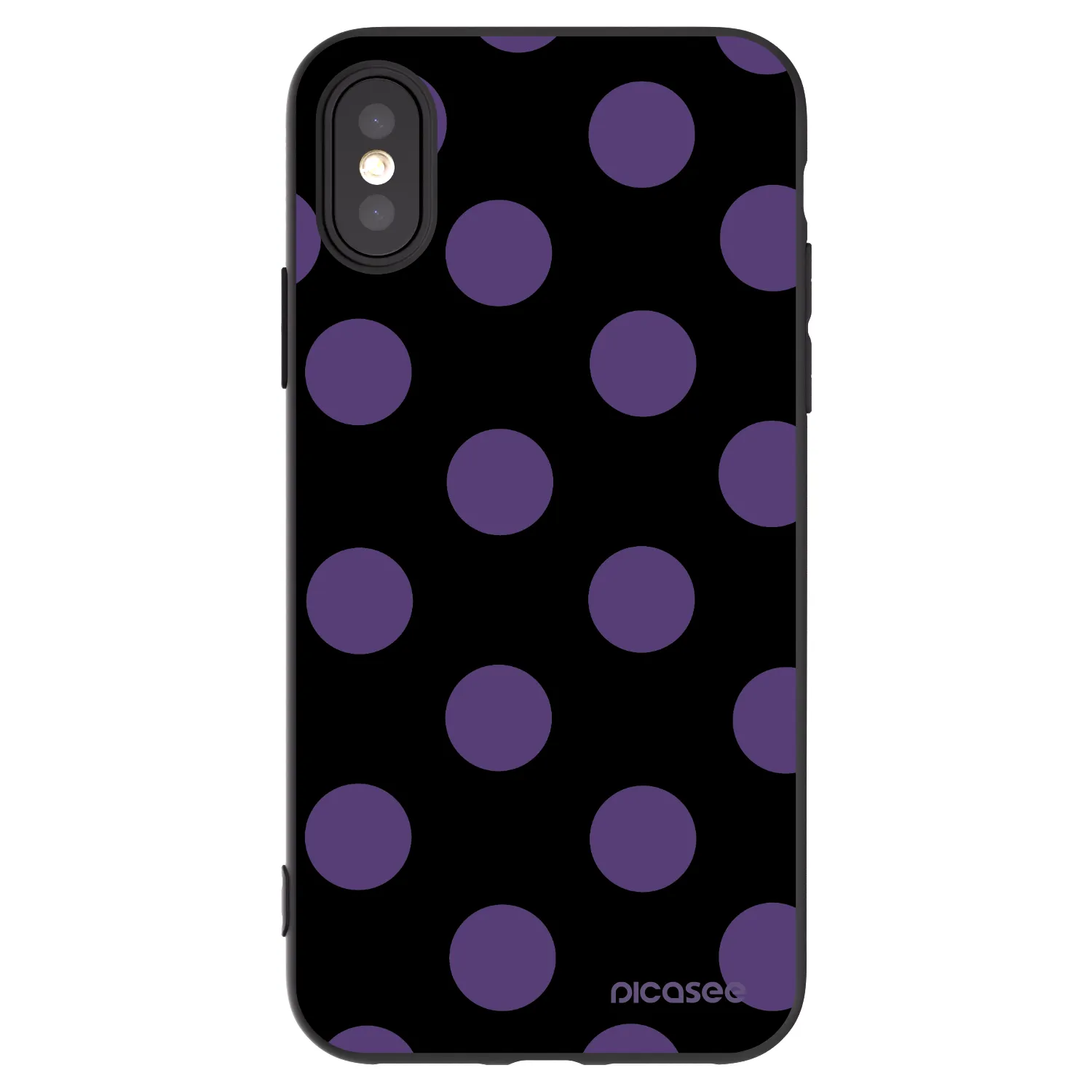 Picasee Μαύρη θήκη σιλικόνης για Apple iPhone X/XS - Big flickers