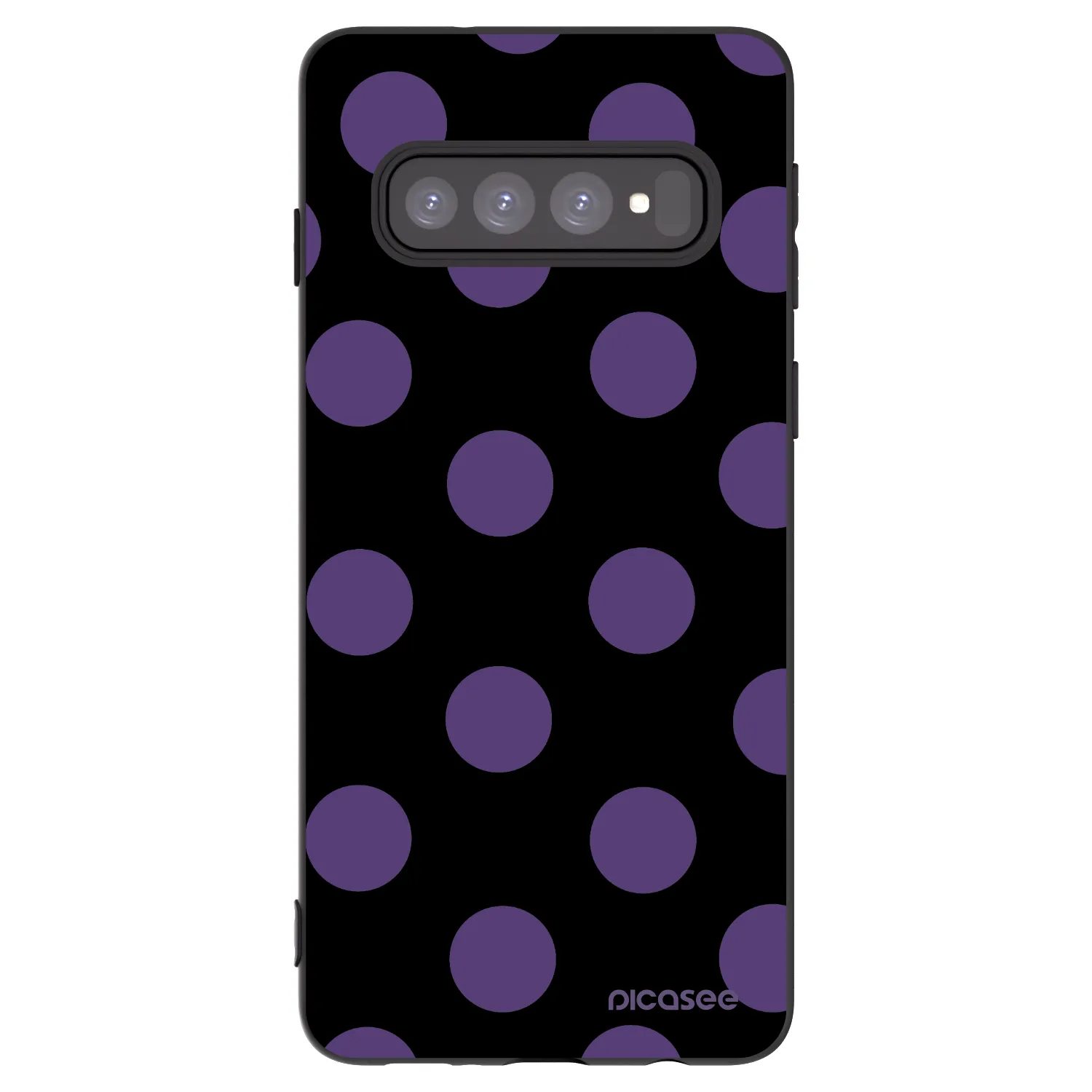 Picasee Μαύρη θήκη σιλικόνης για Samsung Galaxy S10 G973 - Big flickers