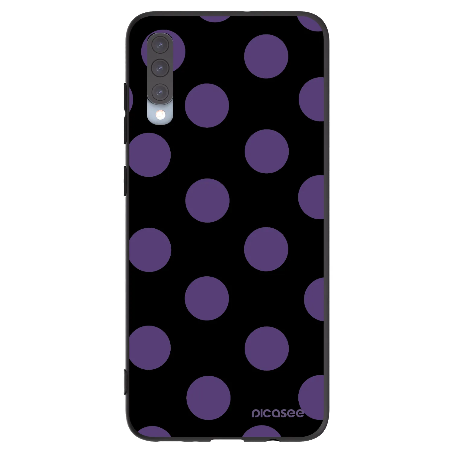 Picasee Μαύρη θήκη σιλικόνης για Samsung Galaxy A70 A705F - Big flickers