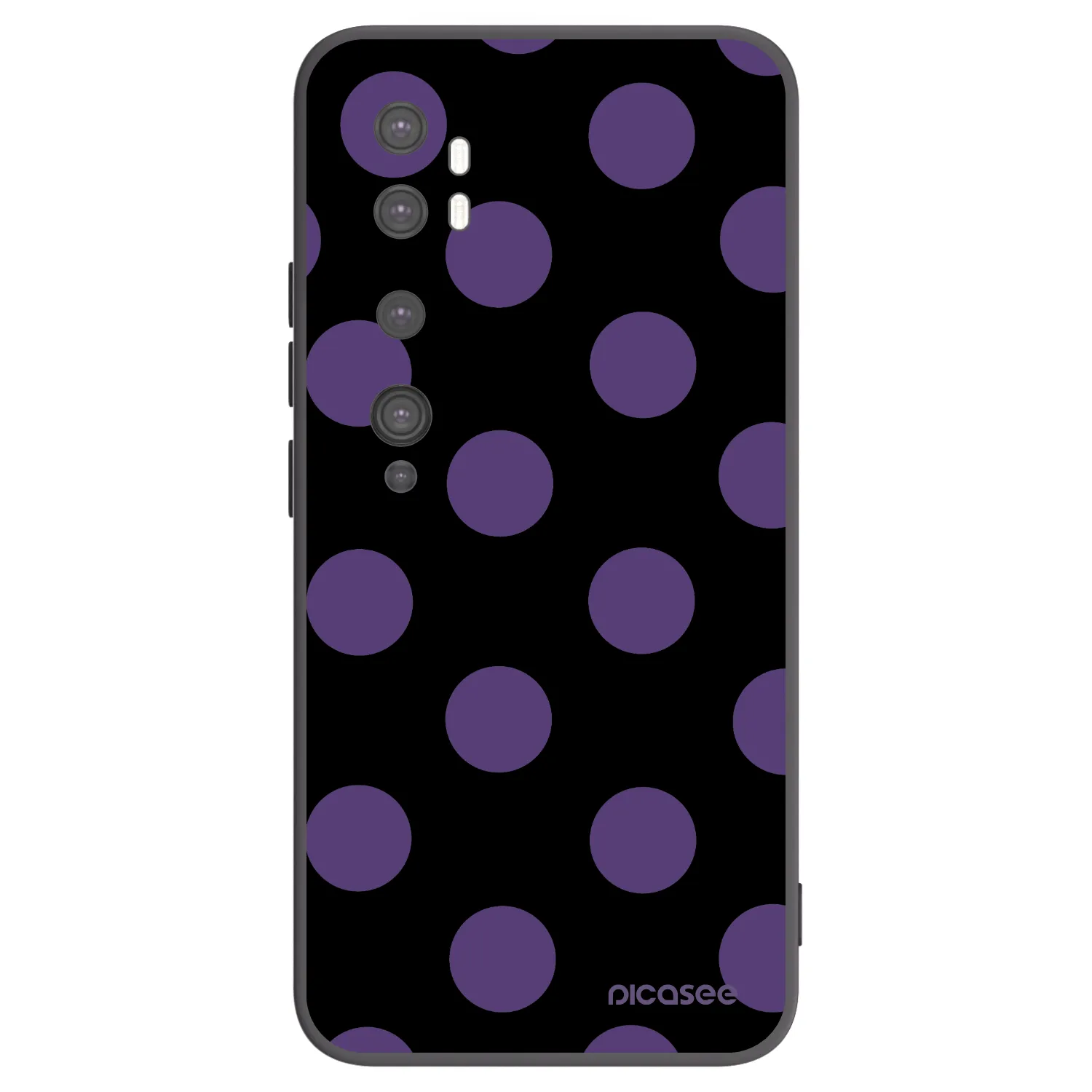 Picasee Μαύρη θήκη σιλικόνης για Xiaomi Mi Note 10 (Pro) - Big flickers