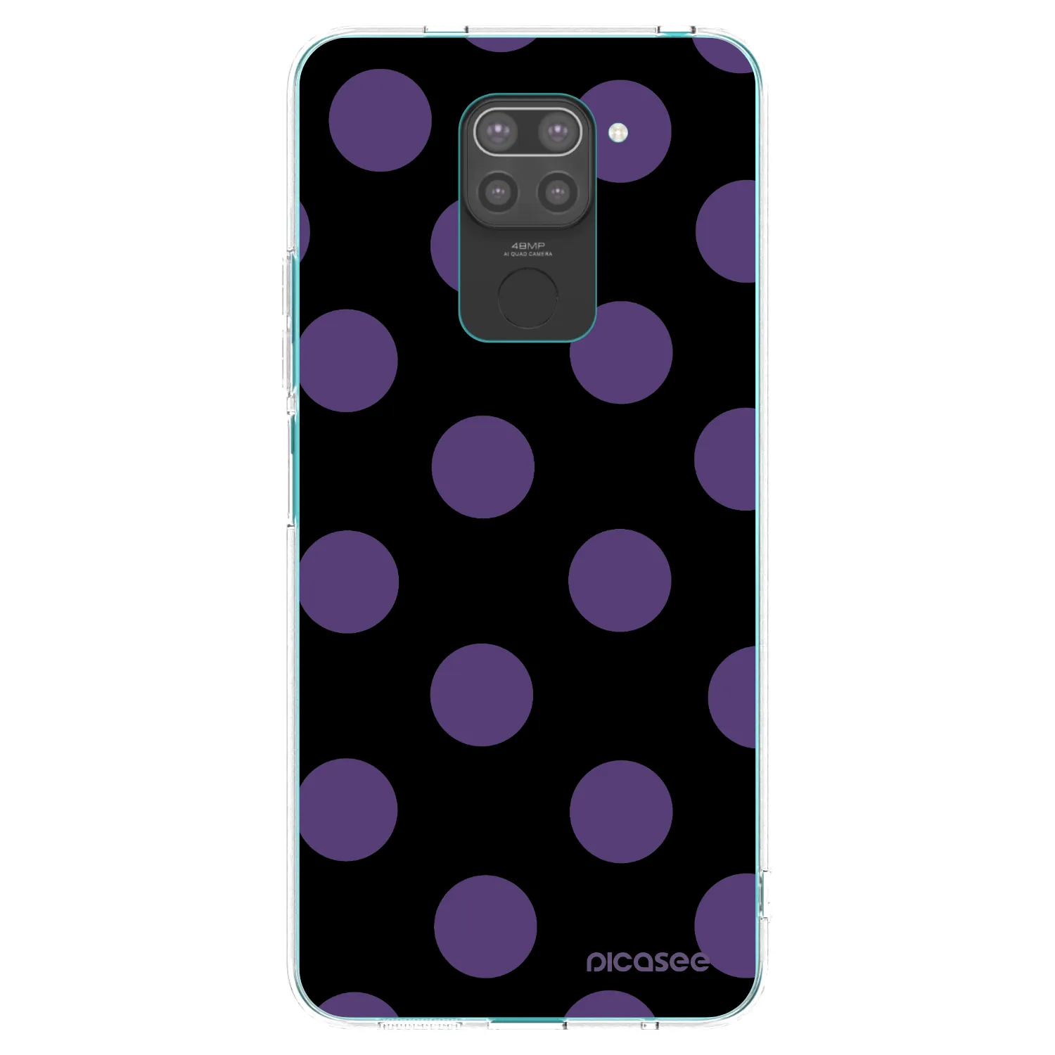 Picasee Μαύρη θήκη σιλικόνης για Xiaomi Redmi Note 9 - Big flickers