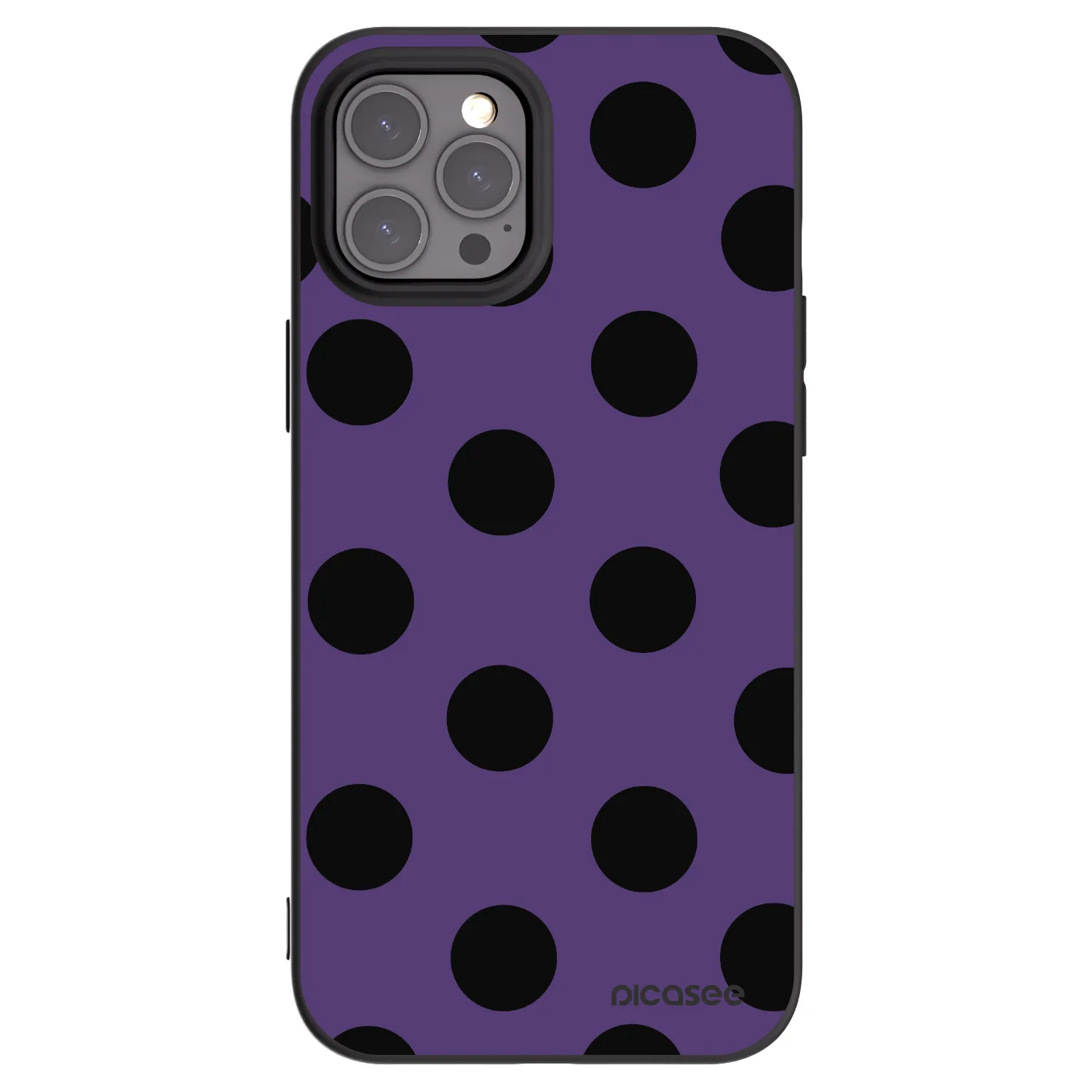 Picasee Μαύρη θήκη σιλικόνης για Apple iPhone 12 Pro Max - Big flickers 2
