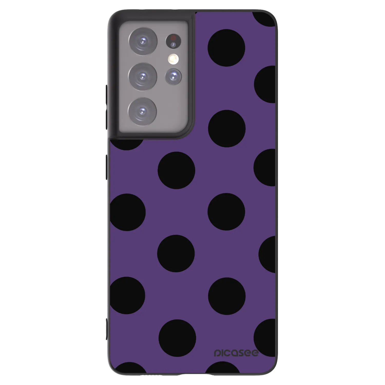 Picasee Μαύρη θήκη σιλικόνης για Samsung Galaxy S21 Ultra 5G G998B - Big flickers 2