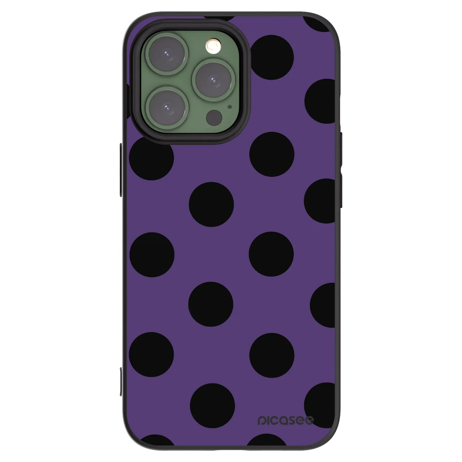 Picasee Μαύρη θήκη σιλικόνης για Apple iPhone 13 Pro - Big flickers 2