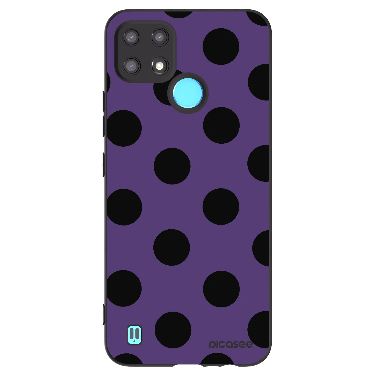 Picasee Μαύρη θήκη σιλικόνης για Realme C21 - Big flickers 2