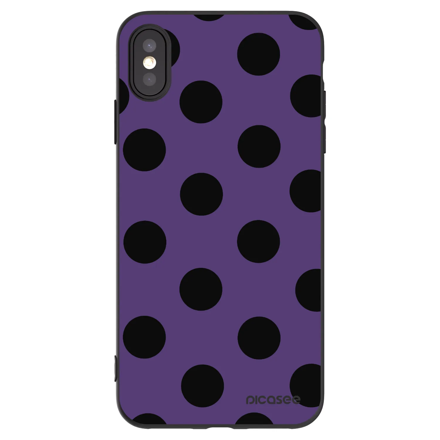 Picasee Μαύρη θήκη σιλικόνης για Apple iPhone XS Max - Big flickers 2