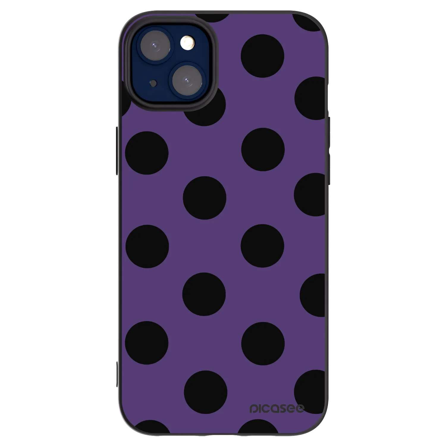 Picasee Μαύρη θήκη σιλικόνης για Apple iPhone 14 Plus - Big flickers 2