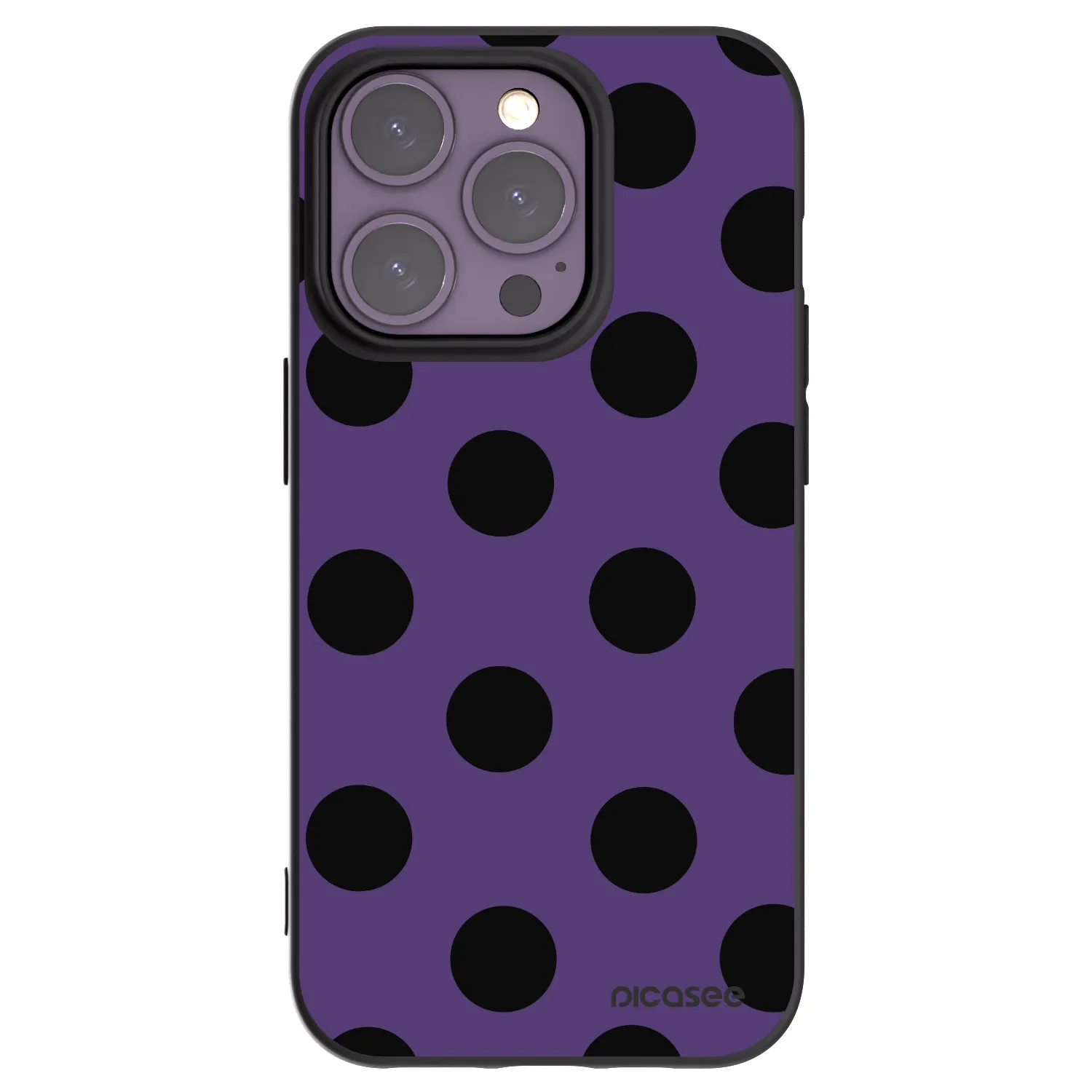 Picasee Μαύρη θήκη σιλικόνης για Apple iPhone 14 Pro - Big flickers 2