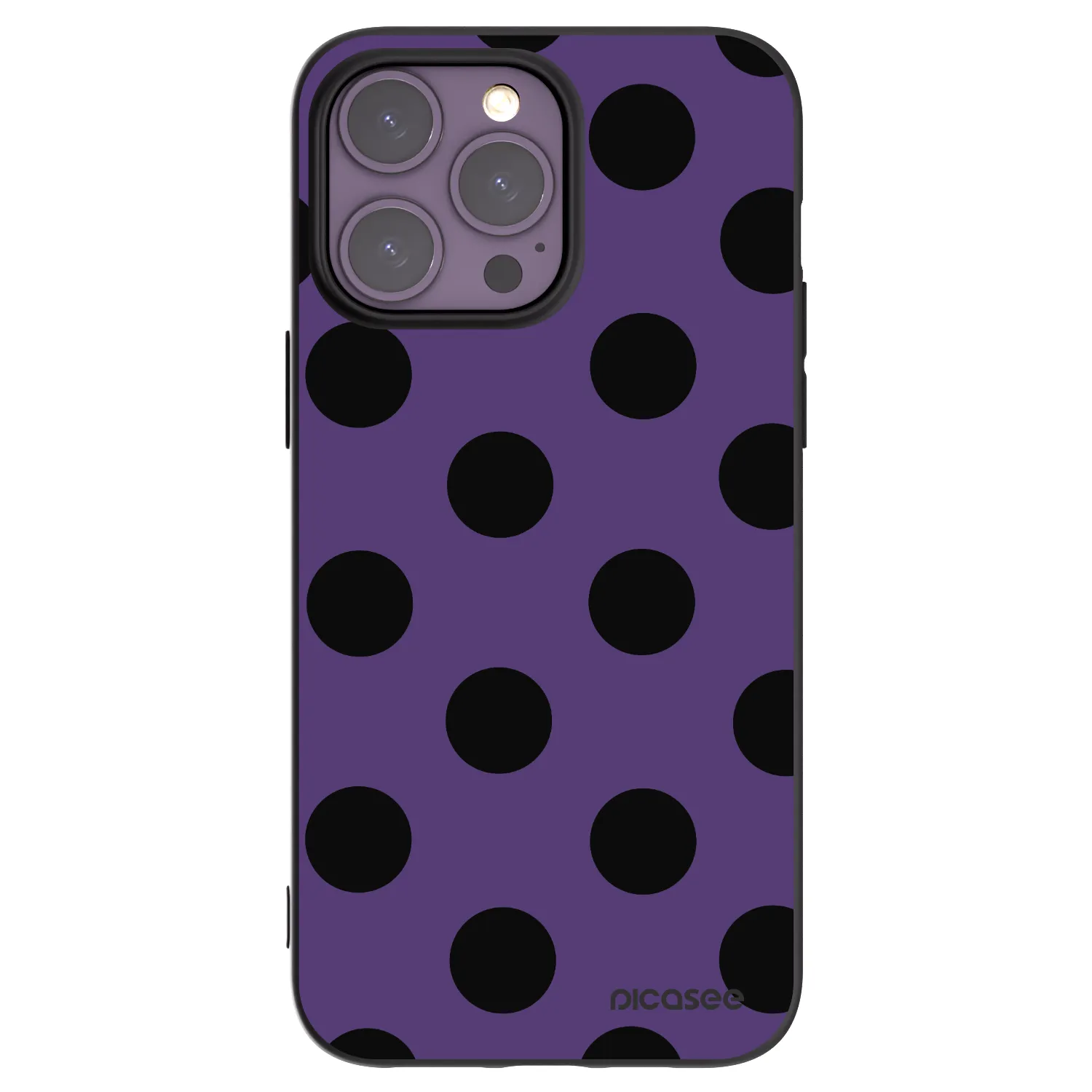 Picasee Μαύρη θήκη σιλικόνης για Apple iPhone 14 Pro Max - Big flickers 2