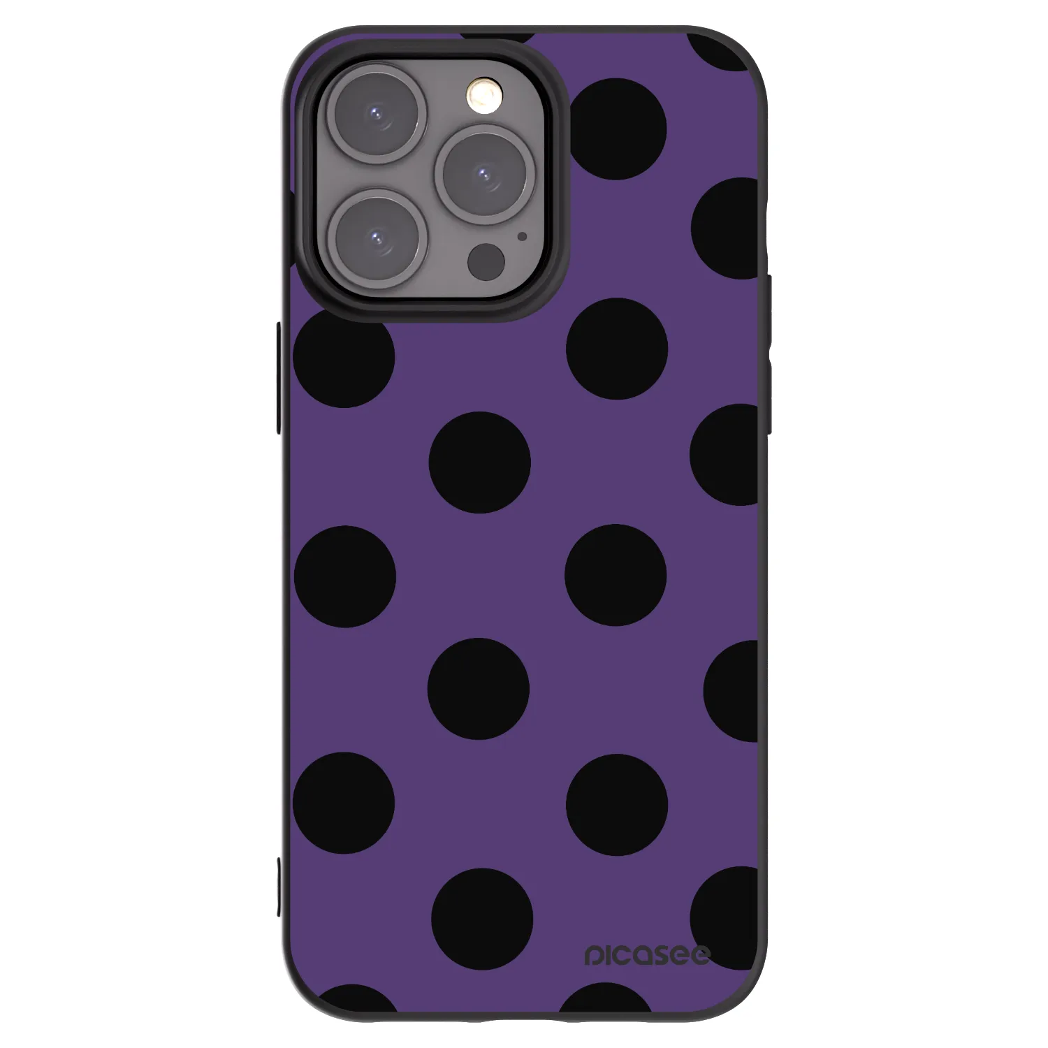 Picasee Μαύρη θήκη σιλικόνης για Apple iPhone 15 Pro Max - Big flickers 2