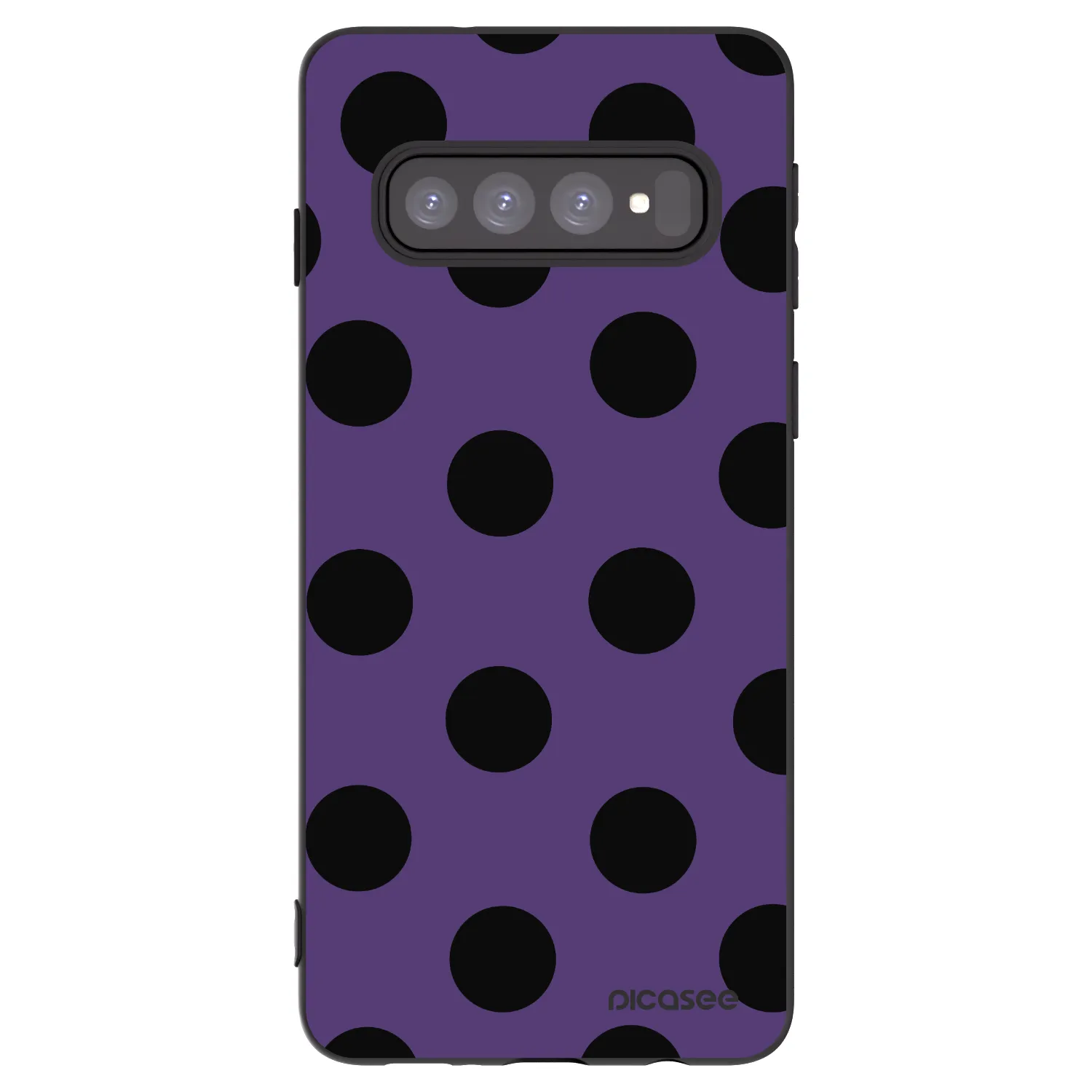 Picasee Μαύρη θήκη σιλικόνης για Samsung Galaxy S10 G973 - Big flickers 2