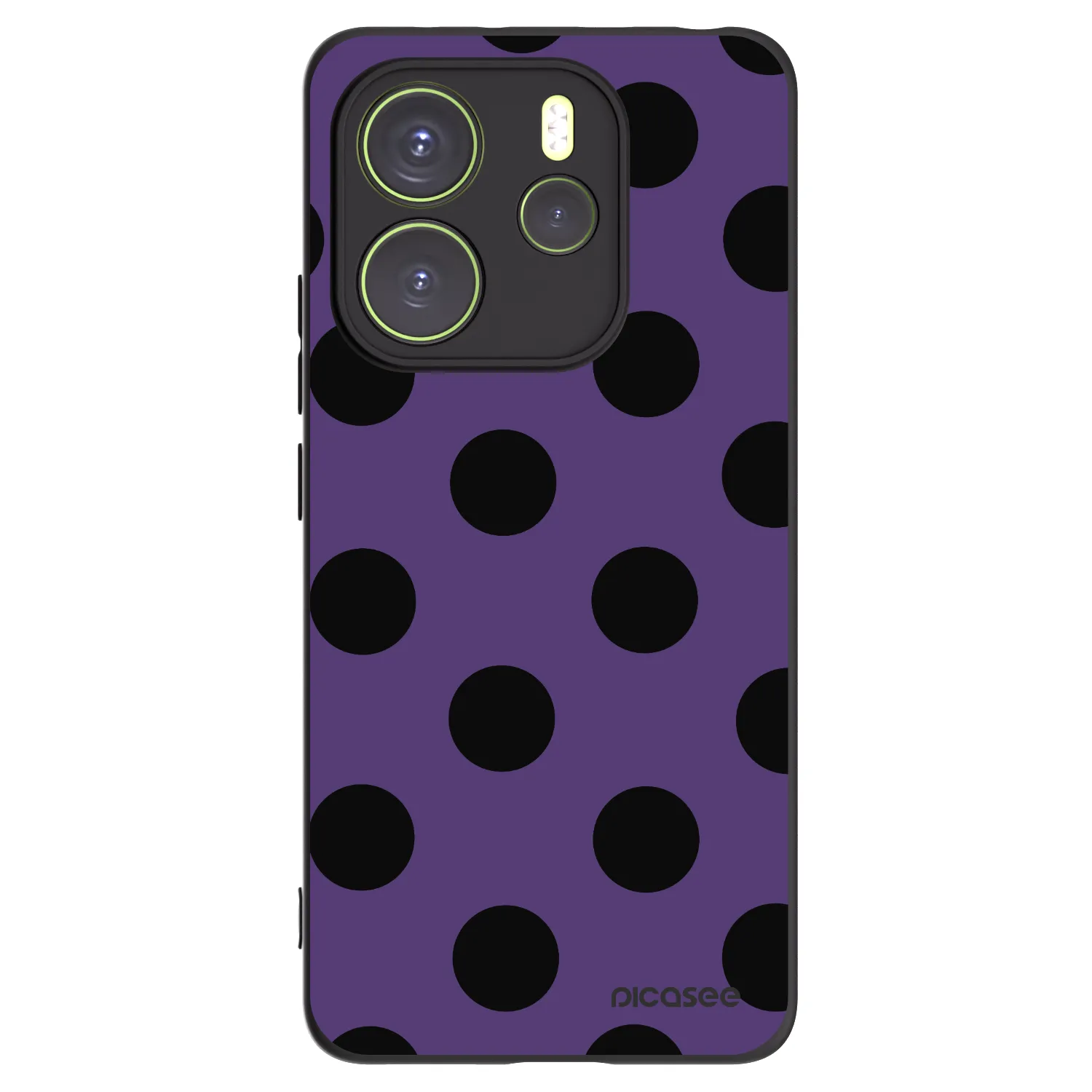 Picasee Μαύρη θήκη σιλικόνης για Xiaomi Redmi Note 14 4G - Big flickers 2