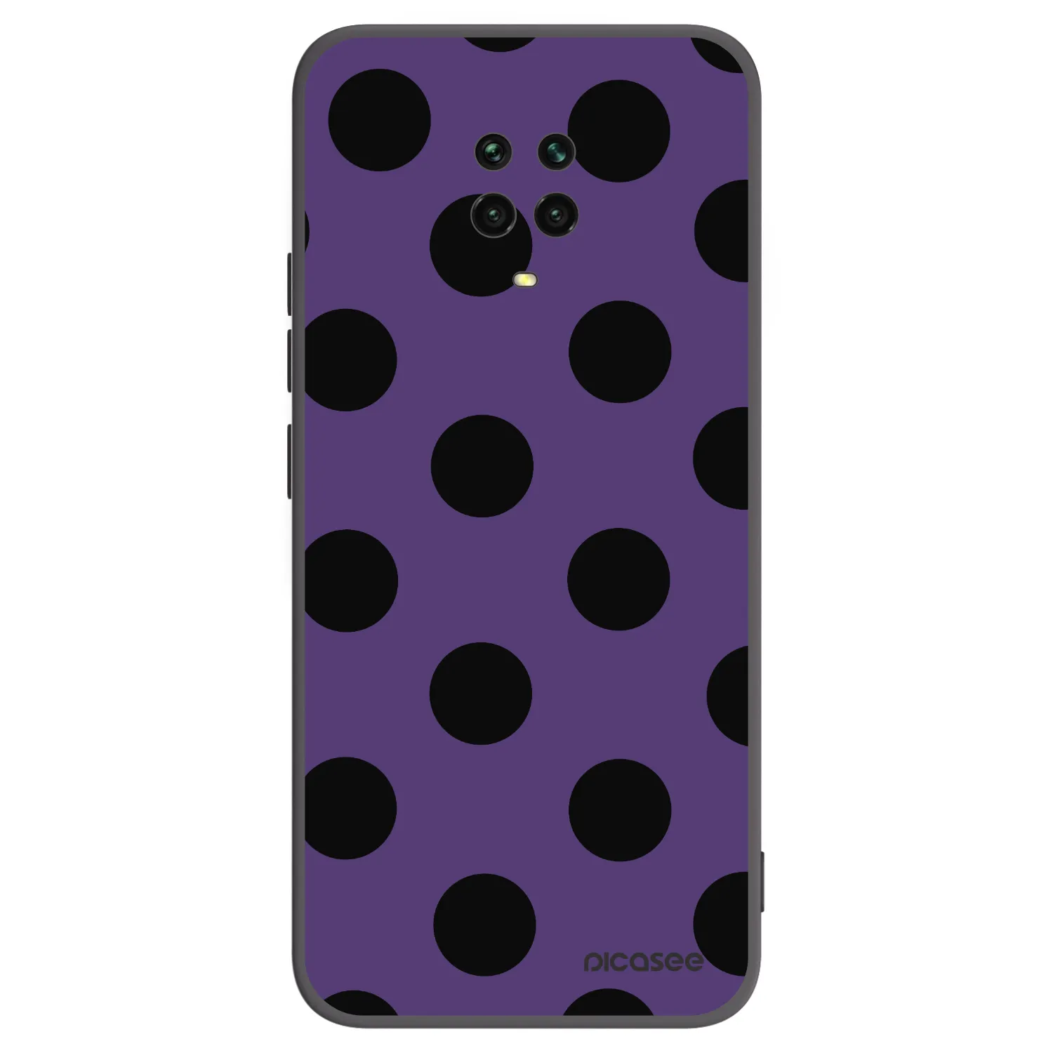 Picasee Μαύρη θήκη σιλικόνης για Xiaomi Redmi Note 9S - Big flickers 2