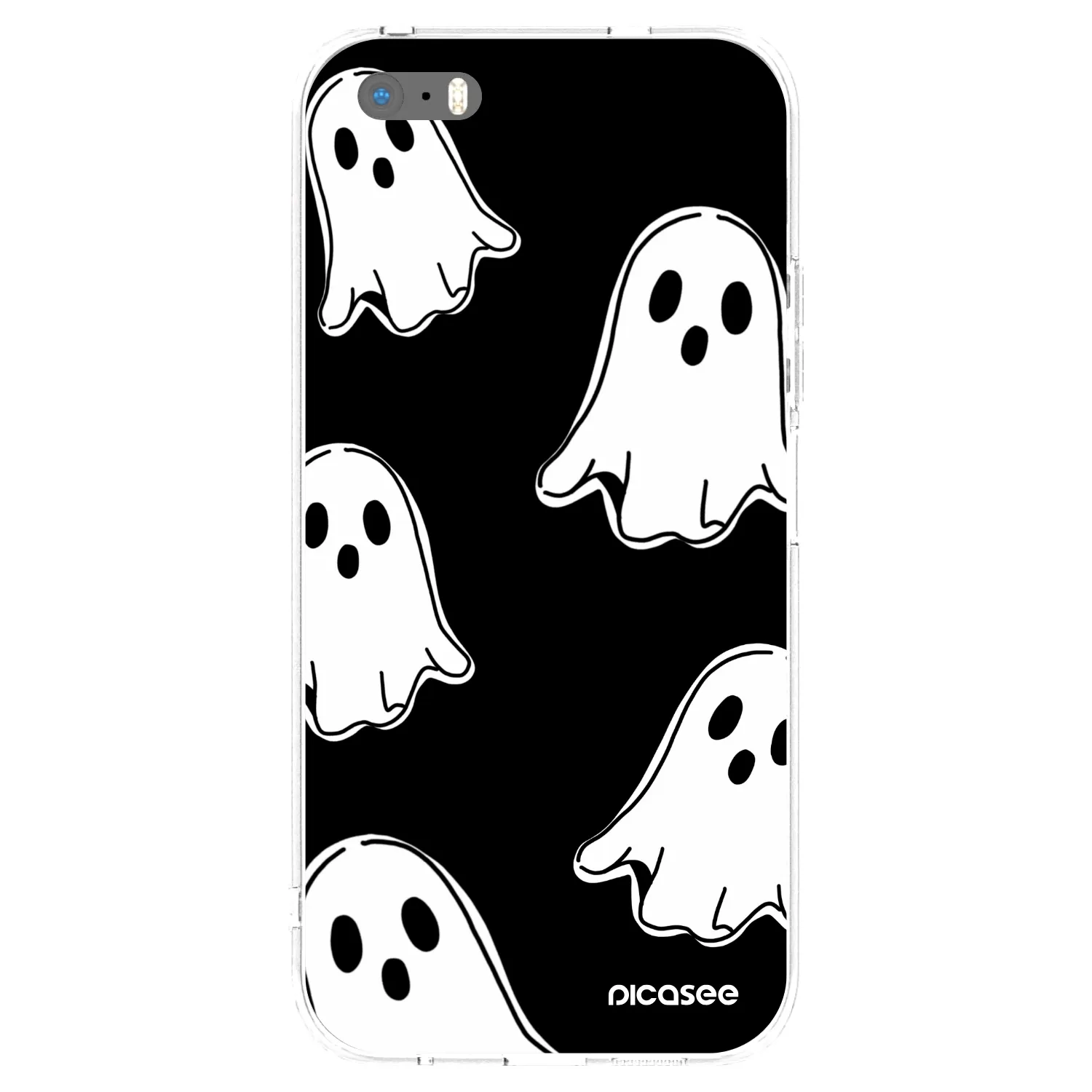 Picasee διαφανής θήκη σιλικόνης Apple iPhone 5/5S/SE - Black ghosts