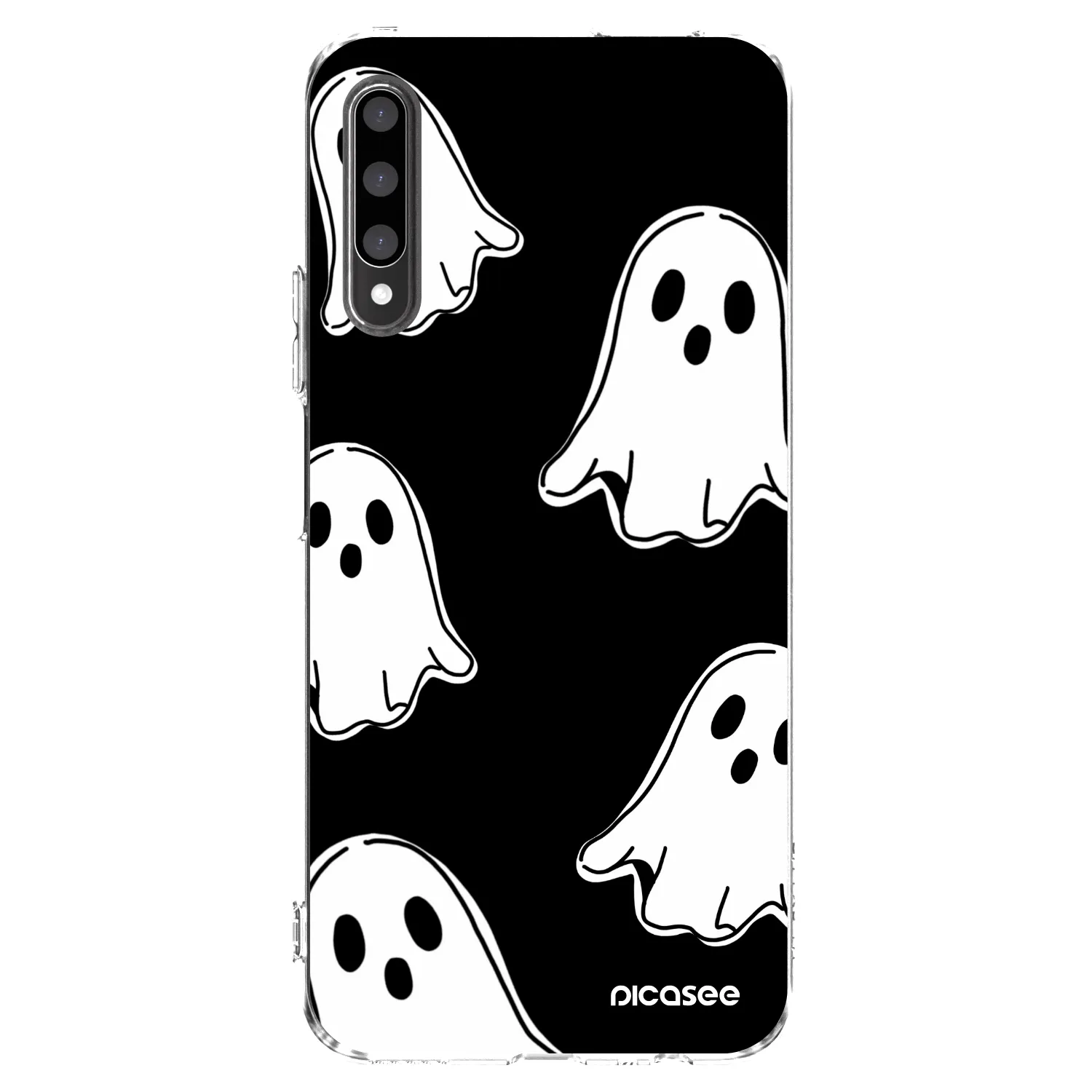 Picasee διαφανής θήκη σιλικόνης Honor 9X Pro - Black ghosts