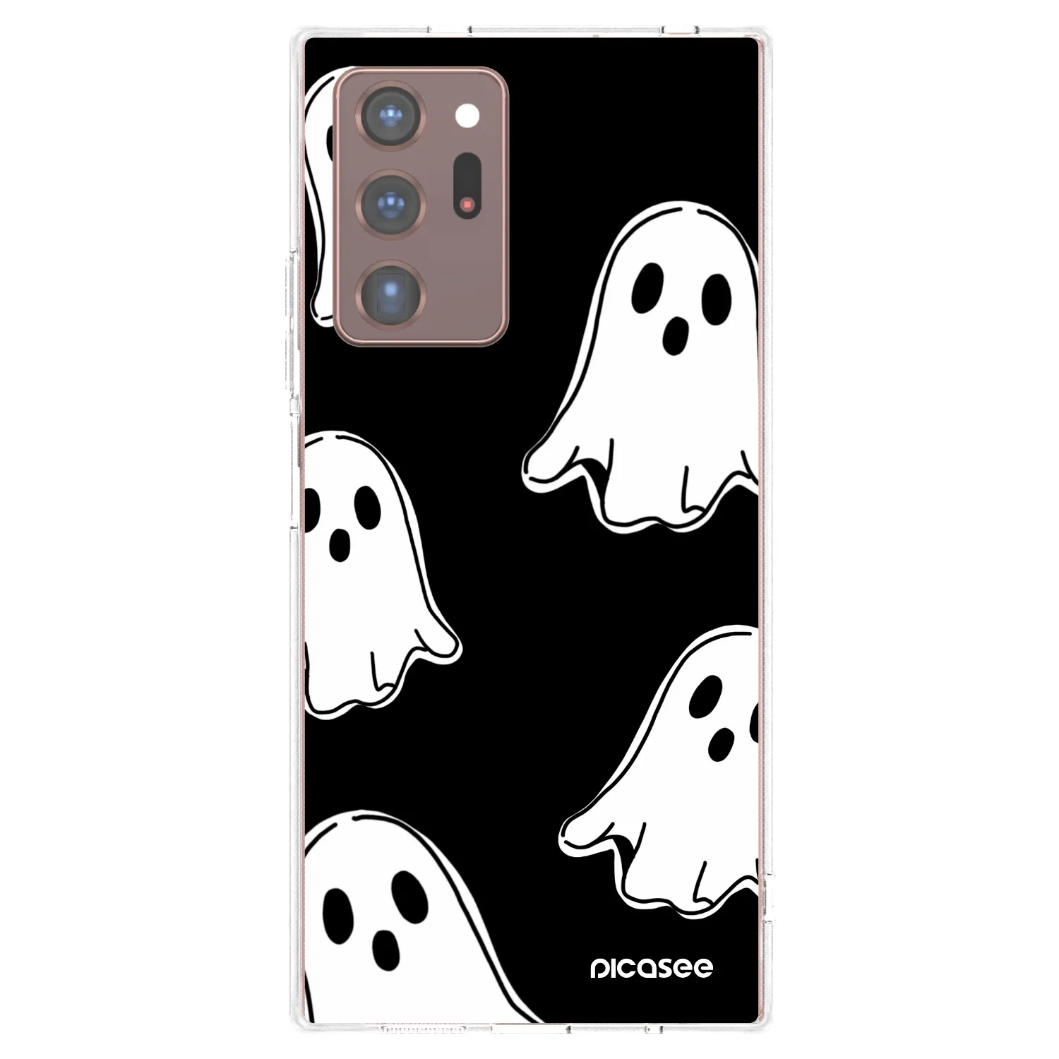 Picasee διαφανής θήκη σιλικόνης Samsung Galaxy Note 20 Ultra - Black ghosts