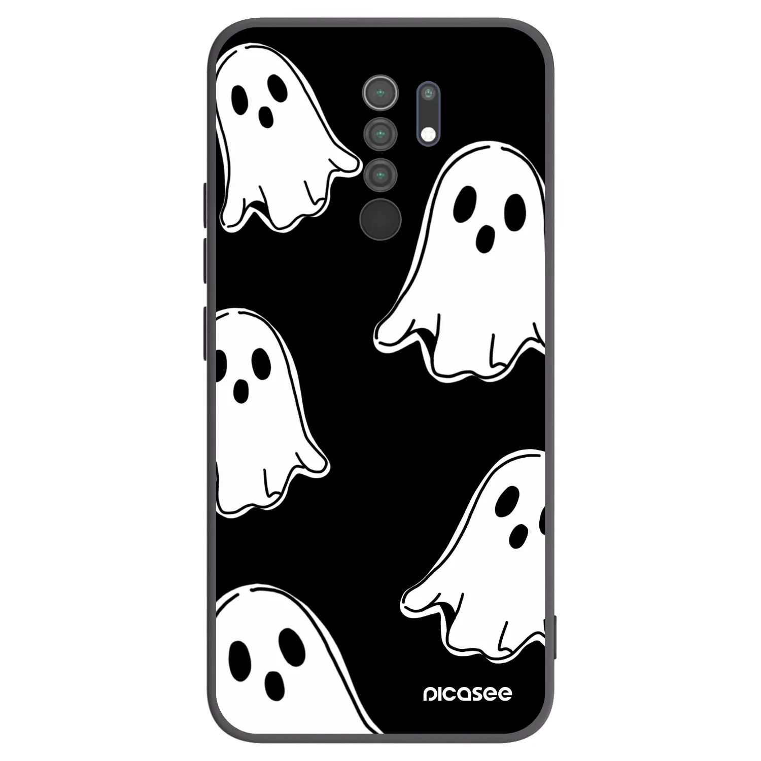 Picasee Μαύρη θήκη σιλικόνης για Xiaomi Redmi 9 - Black ghosts