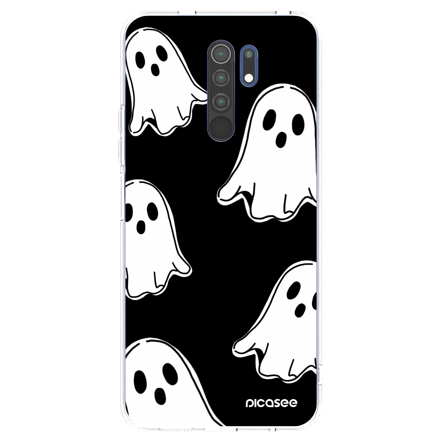 Picasee διαφανής θήκη σιλικόνης Xiaomi Redmi 9 - Black ghosts