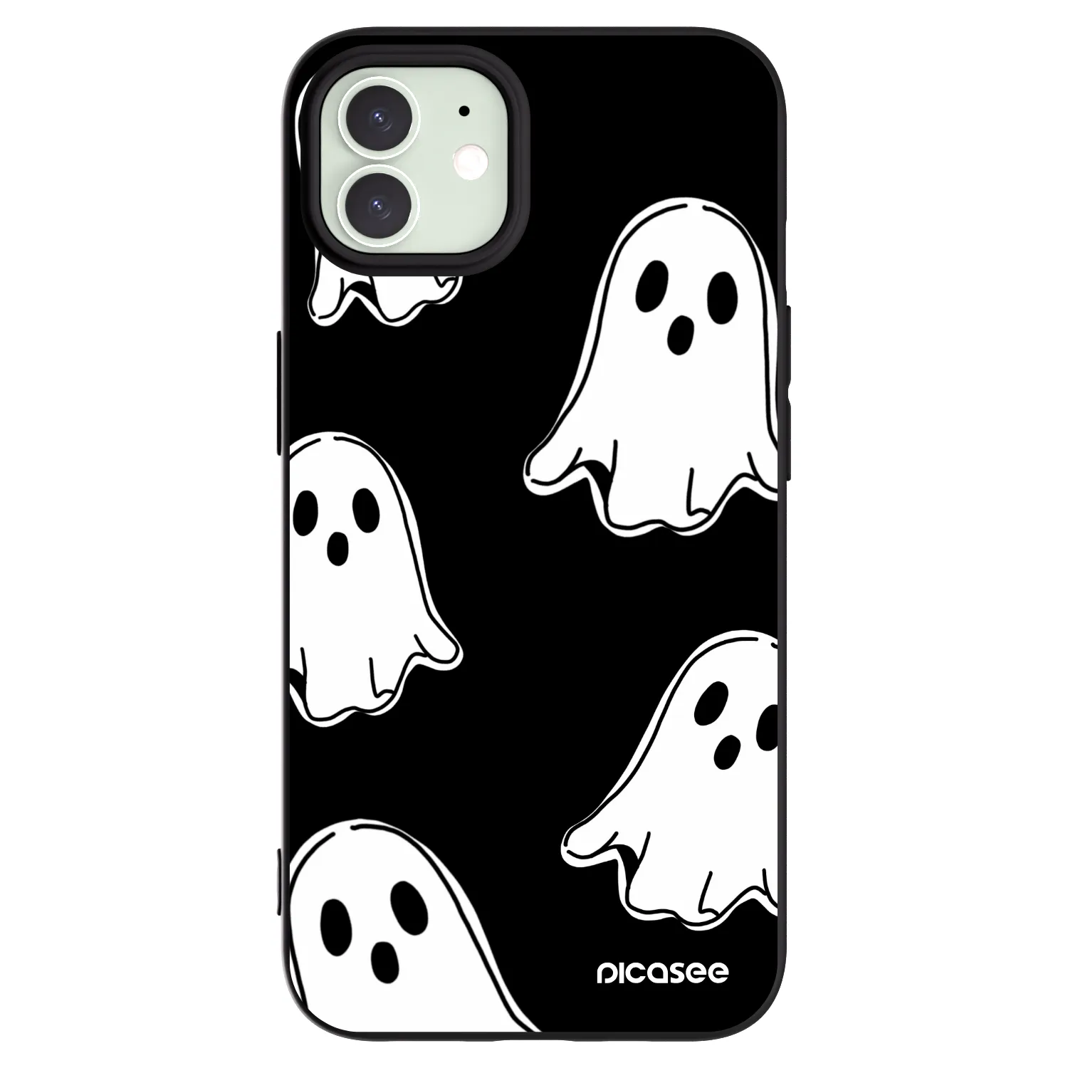 Picasee Μαύρη θήκη σιλικόνης για Apple iPhone 12 - Black ghosts