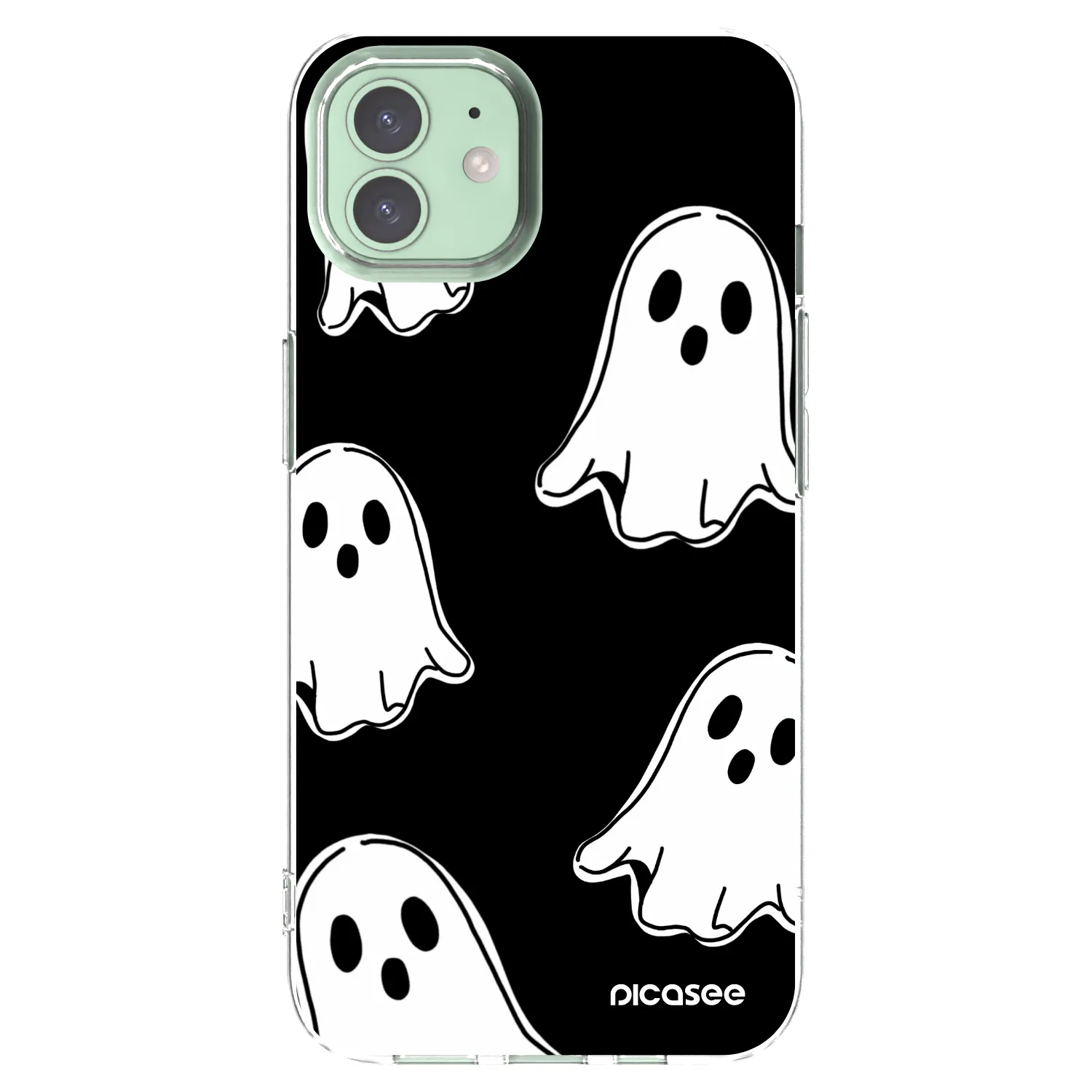Picasee διαφανής θήκη σιλικόνης Apple iPhone 12 - Black ghosts