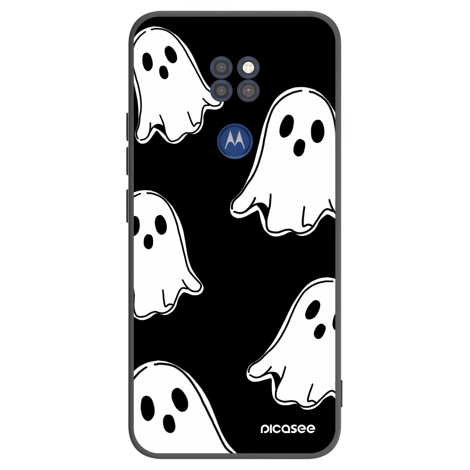 Picasee Μαύρη θήκη σιλικόνης για Motorola Moto G9 Play - Black ghosts
