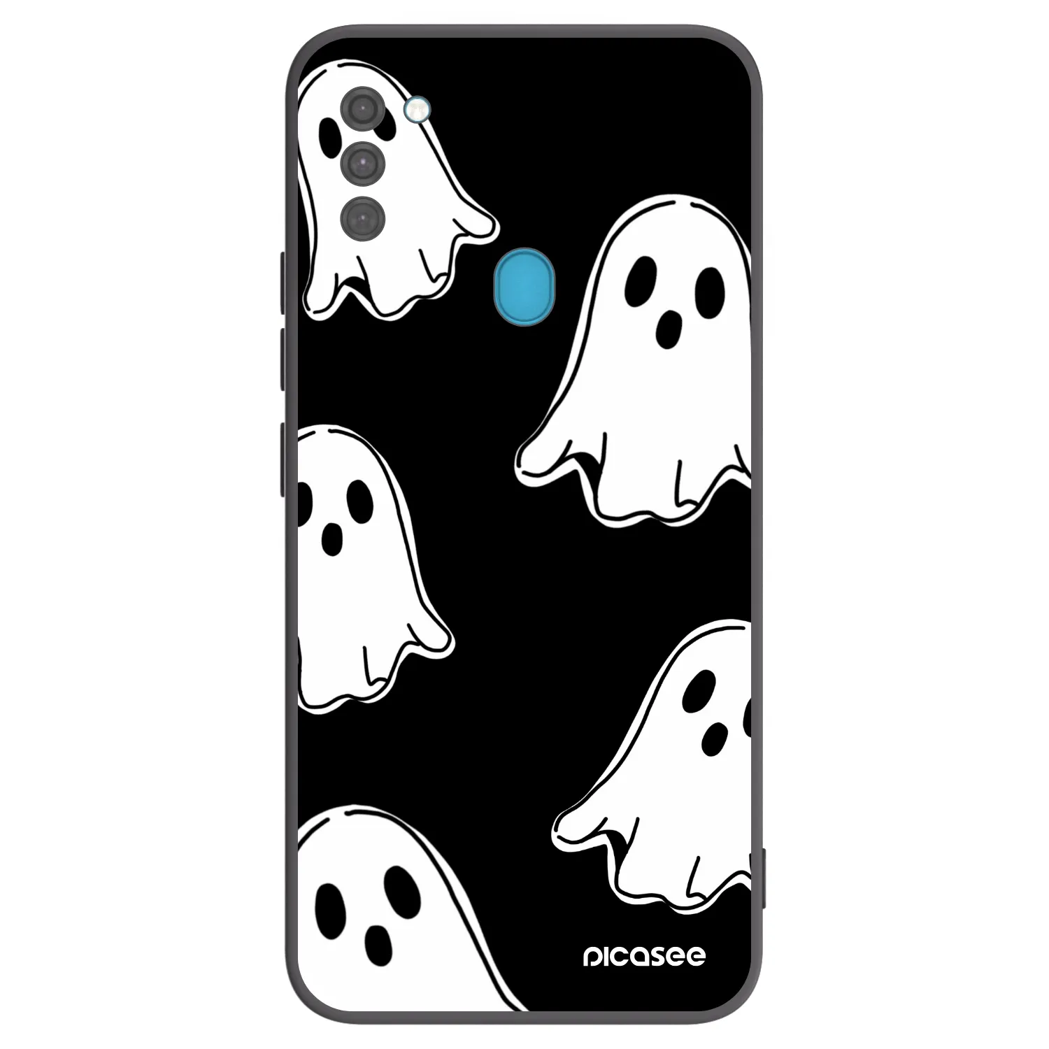 Picasee Μαύρη θήκη σιλικόνης για Samsung Galaxy M11 - Black ghosts