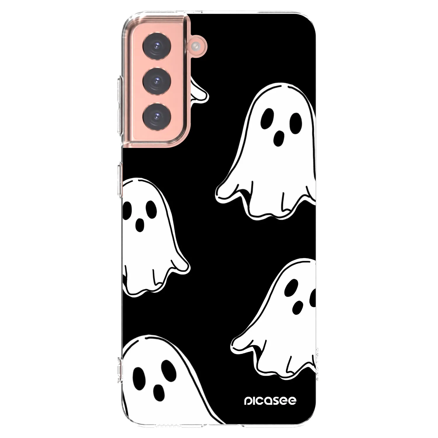 Picasee διαφανής θήκη σιλικόνης Samsung Galaxy S21 5G G991B - Black ghosts
