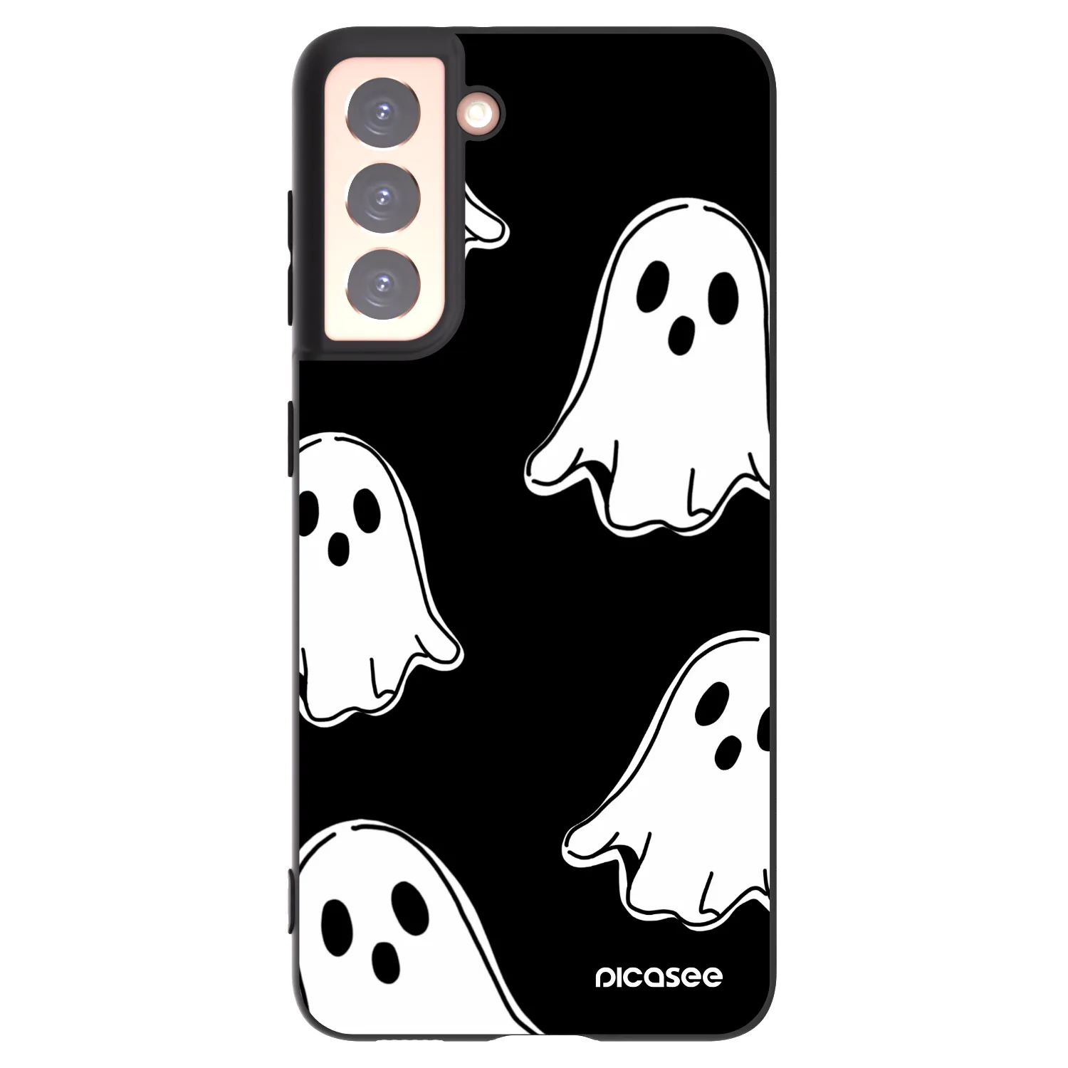 Picasee Μαύρη θήκη σιλικόνης για Samsung Galaxy S21 5G G991B - Black ghosts