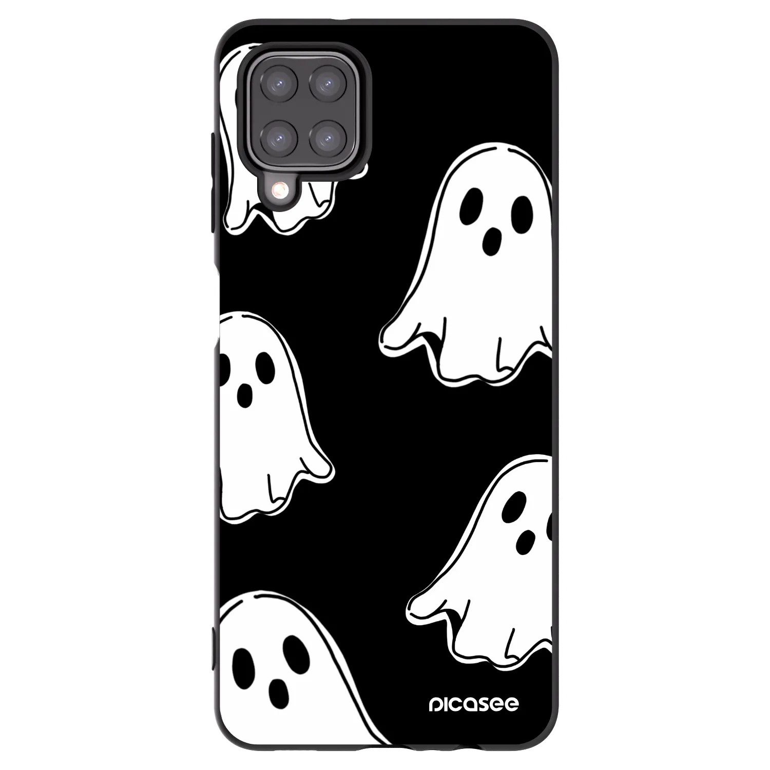 Picasee Μαύρη θήκη σιλικόνης για Samsung Galaxy A12 A125F - Black ghosts