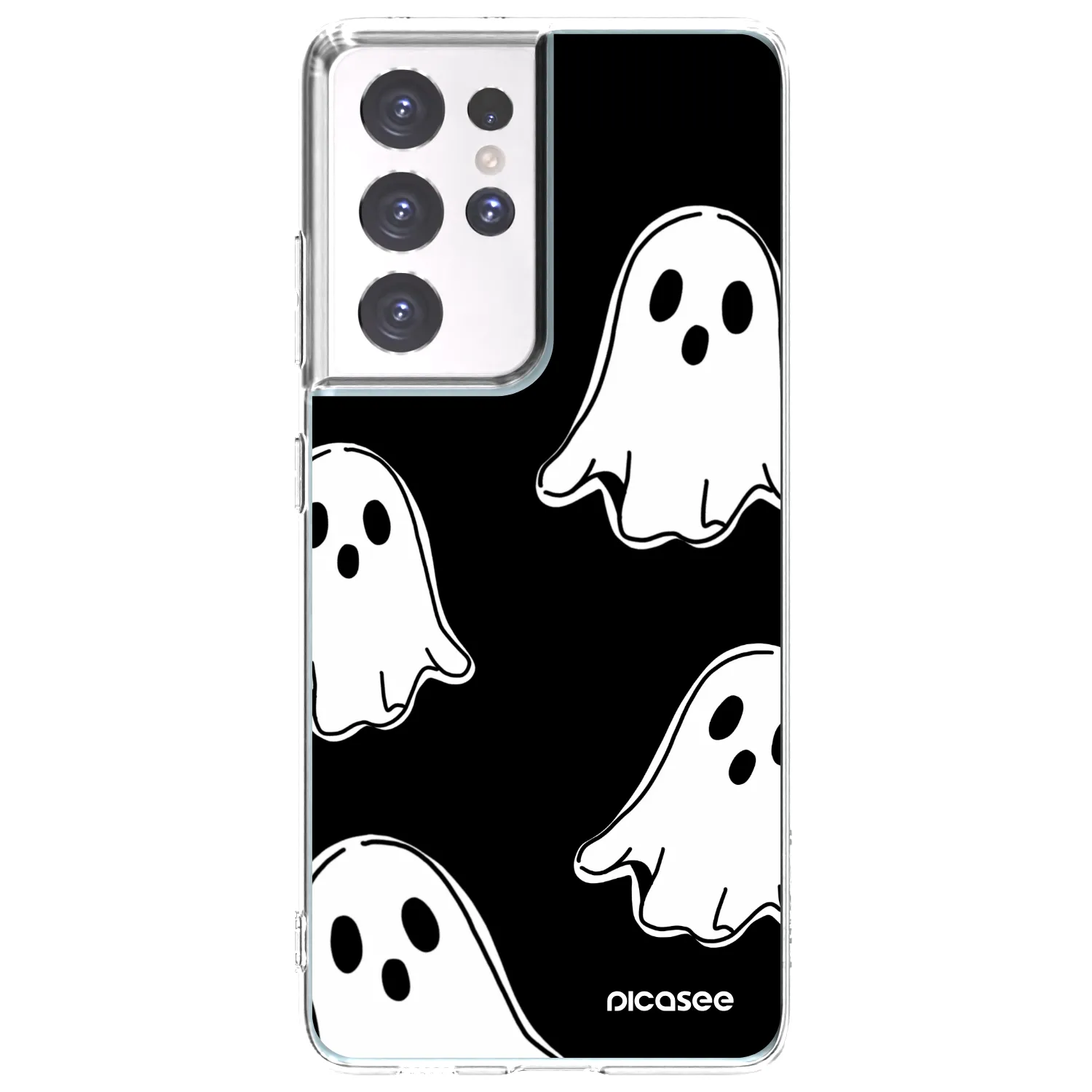 Picasee διαφανής θήκη σιλικόνης Samsung Galaxy S21 Ultra 5G G998B - Black ghosts