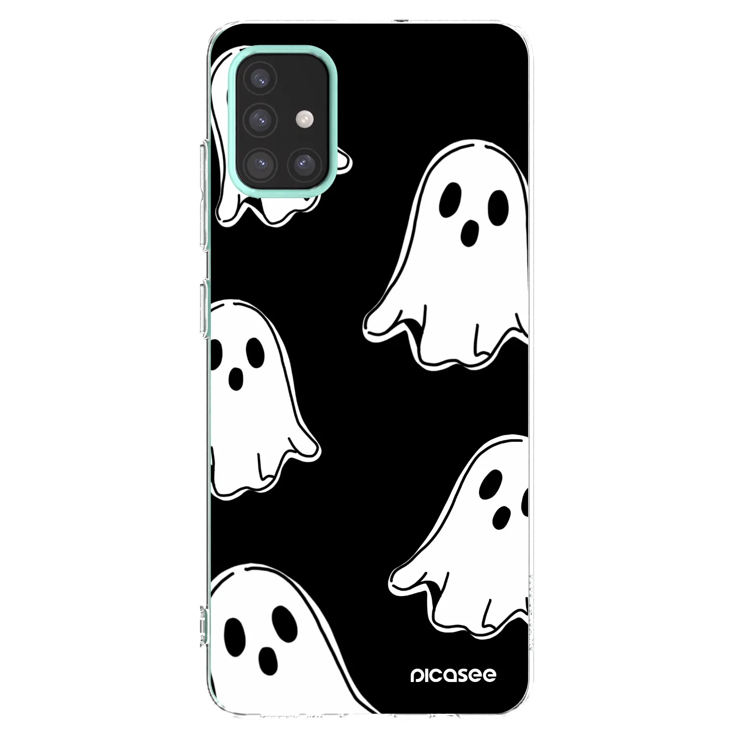 Picasee διαφανής θήκη σιλικόνης Samsung Galaxy M31s - Black ghosts