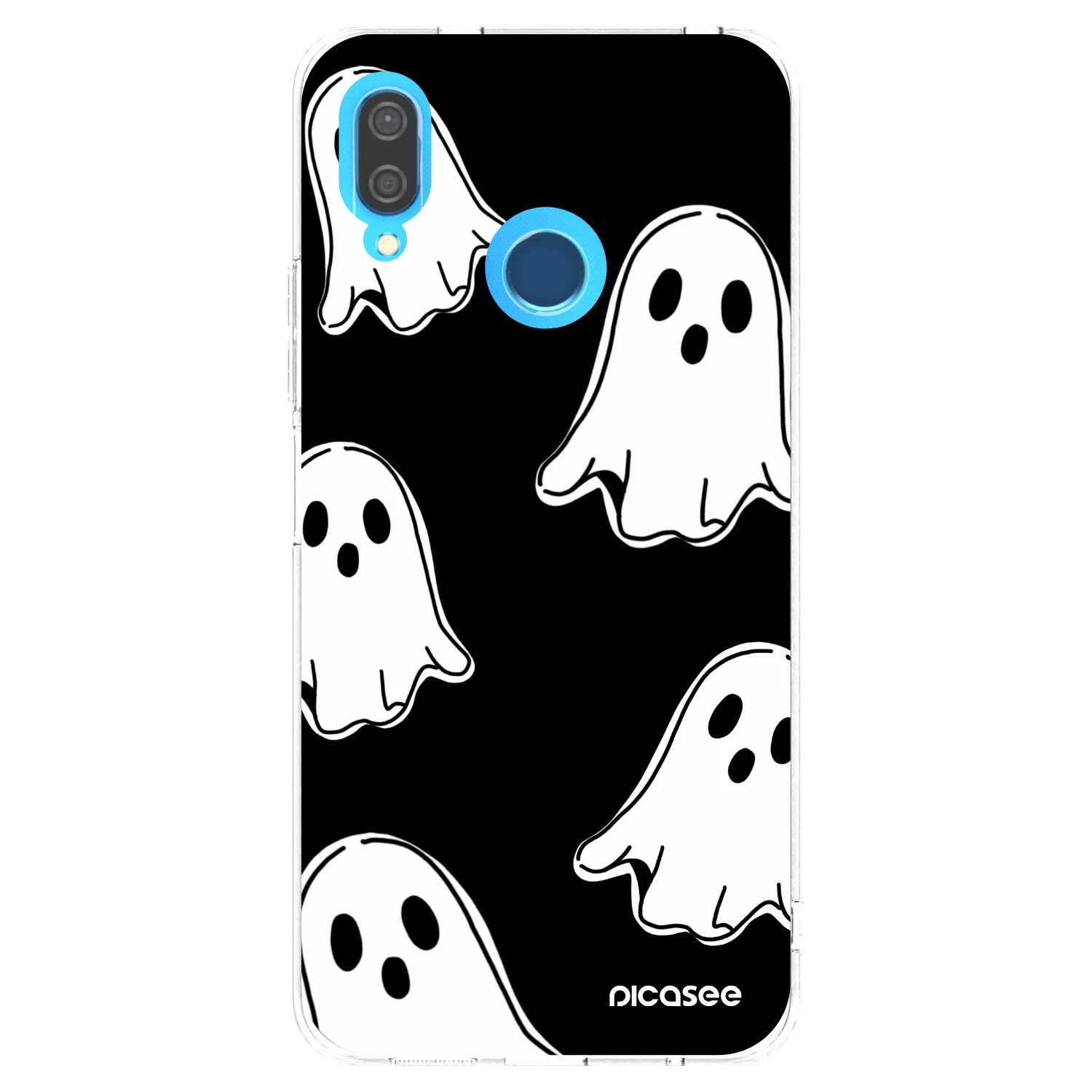 Picasee διαφανής θήκη σιλικόνης Huawei P20 Lite - Black ghosts