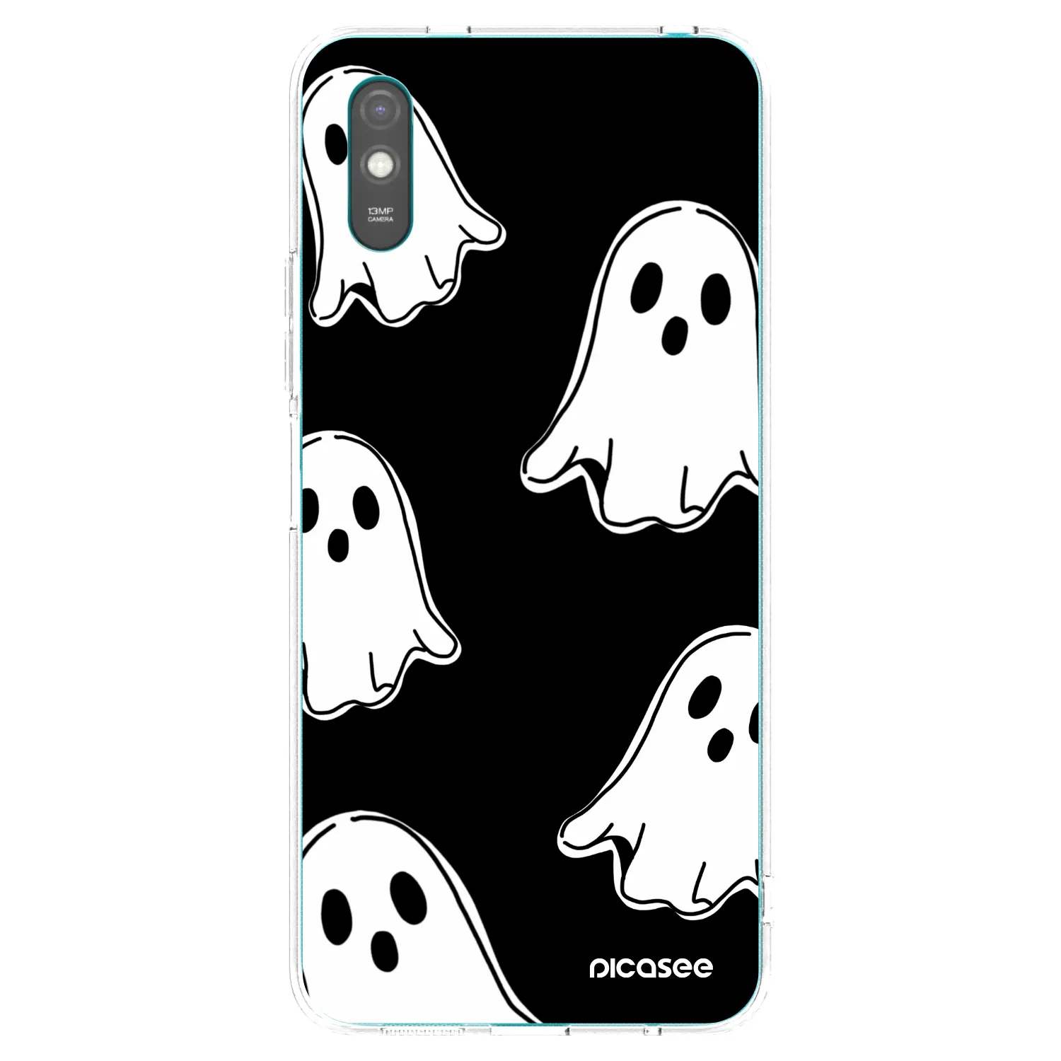 Picasee διαφανής θήκη σιλικόνης Xiaomi Redmi 9AT - Black ghosts
