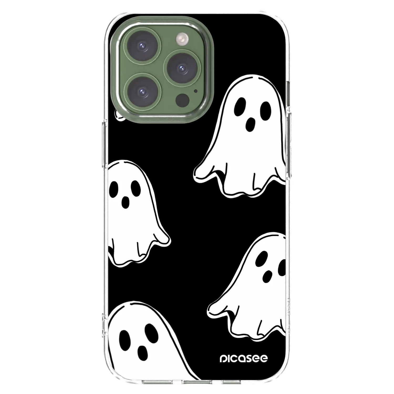 Picasee διαφανής θήκη σιλικόνης Apple iPhone 13 Pro - Black ghosts