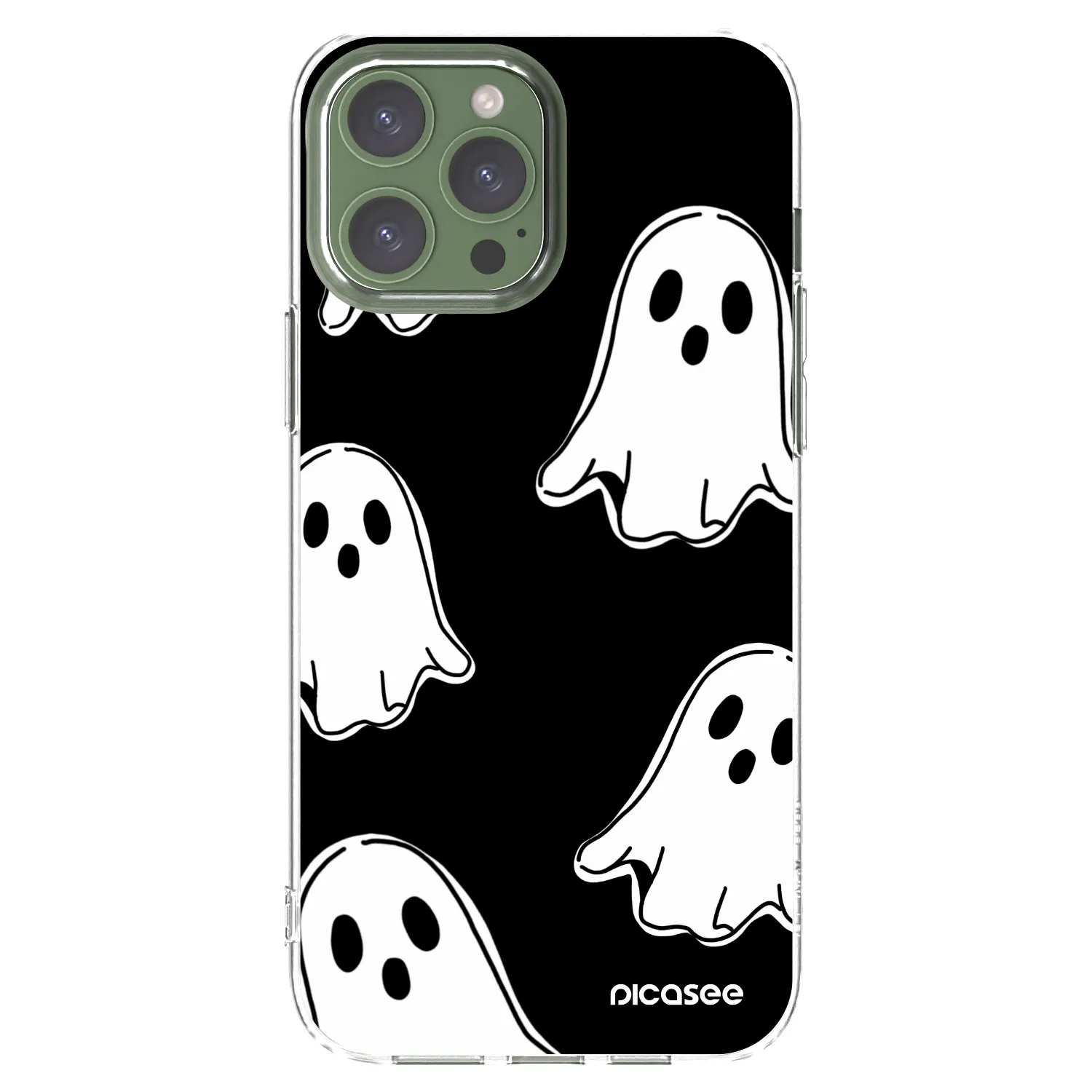 Picasee διαφανής θήκη σιλικόνης Apple iPhone 13 Pro Max - Black ghosts