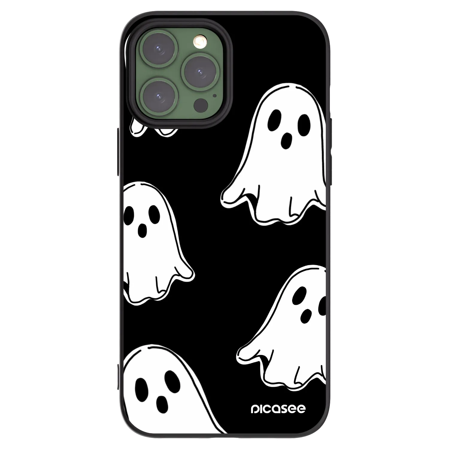 Picasee Μαύρη θήκη σιλικόνης για Apple iPhone 13 Pro Max - Black ghosts