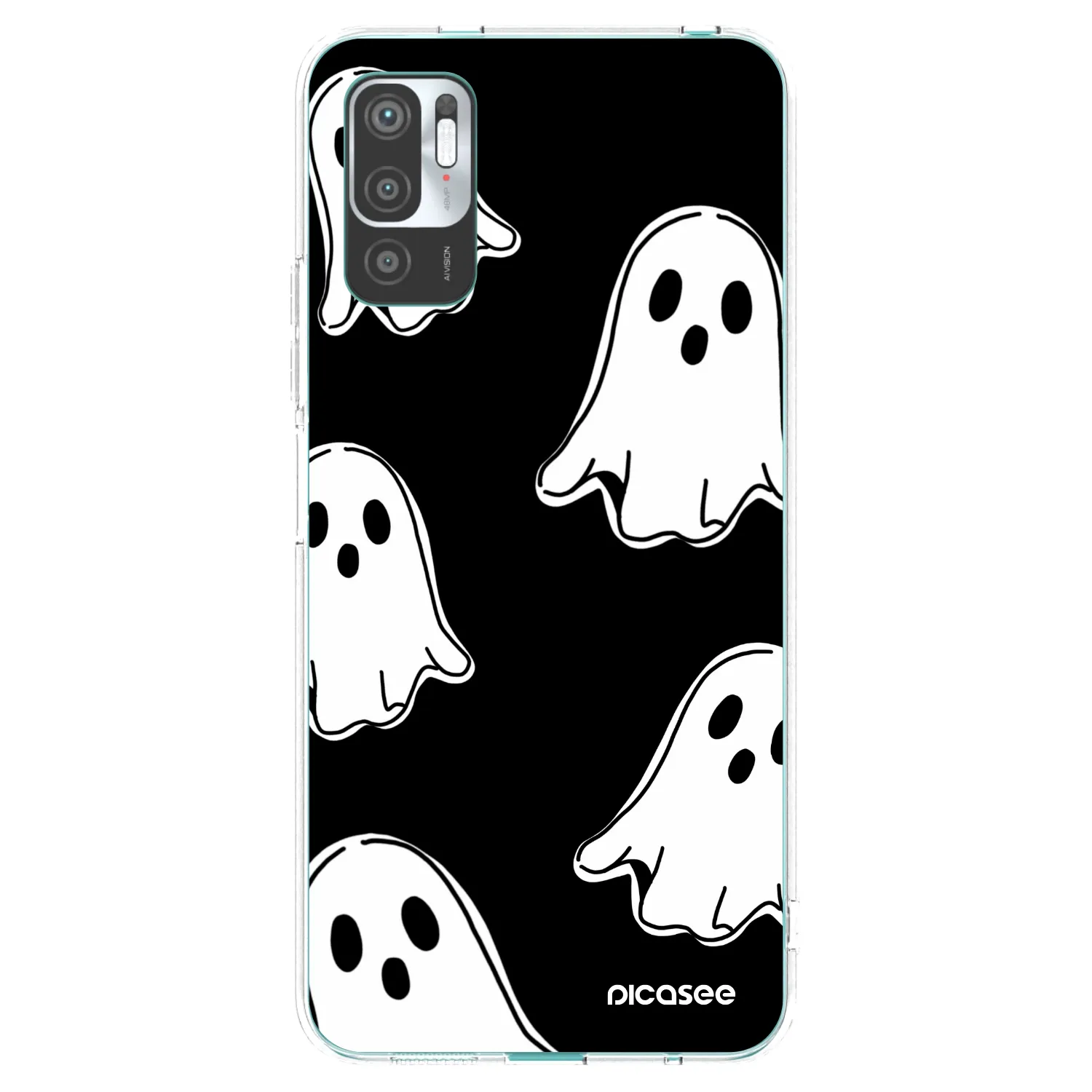 Picasee διαφανής θήκη σιλικόνης Xiaomi Redmi Note 10 5G - Black ghosts